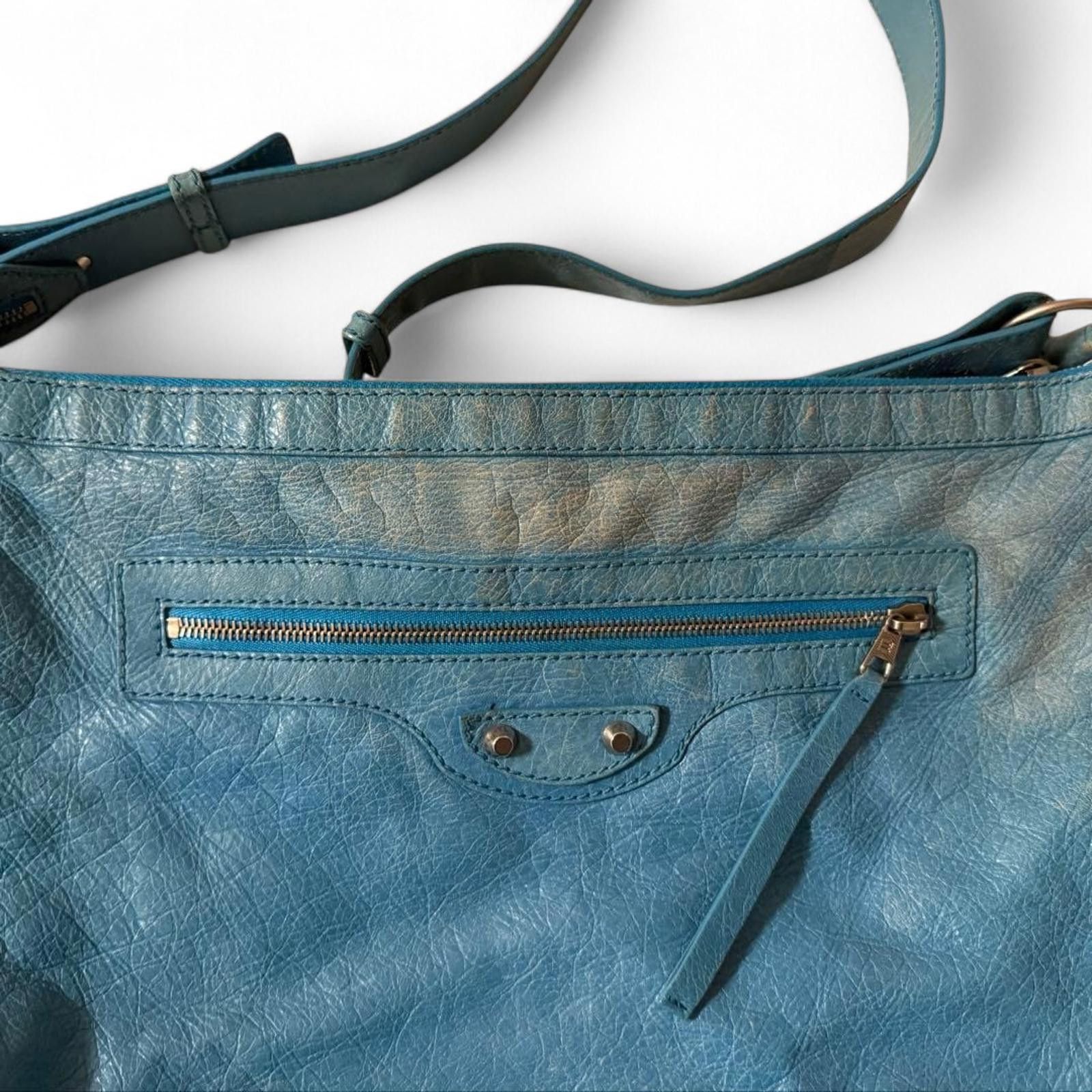 Balenciaga Balenciaga - Blue Leather Shoulder Bag Size ONE SIZE - 4 Thumbnail