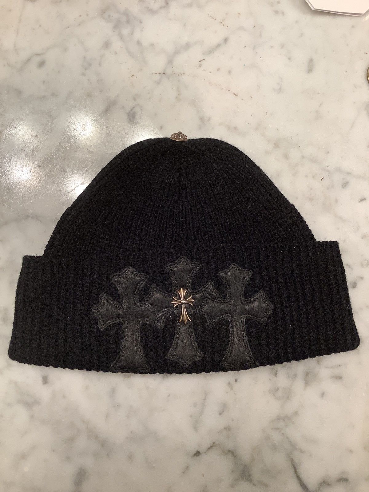 Chrome Hearts Chrome hearts triple cross cemetery beanie | Grailed