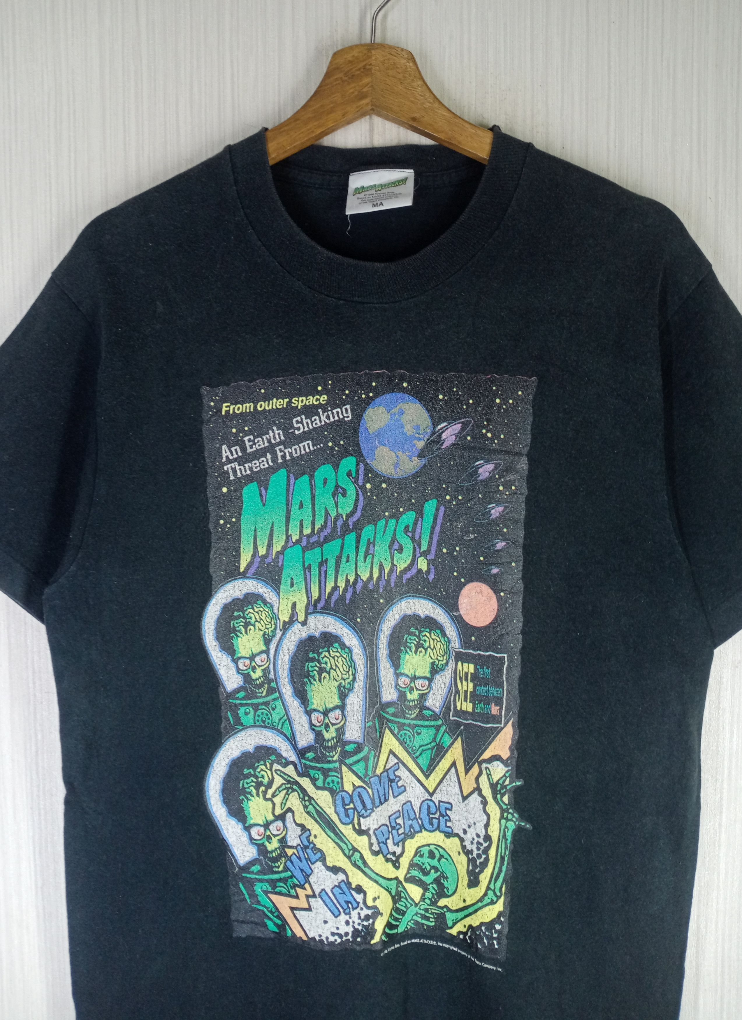 Vintage Rare Vintage 90s Mars Attacks Warner Bros Promo Tshirt Size US M / EU 48-50 / 2 - 2 Thumbnail