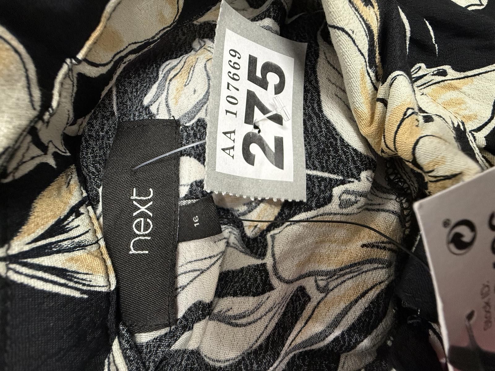 NEXT Next Black Floral Midi Dress Size 16 Size L / US 10 / IT 46 - 2 Thumbnail