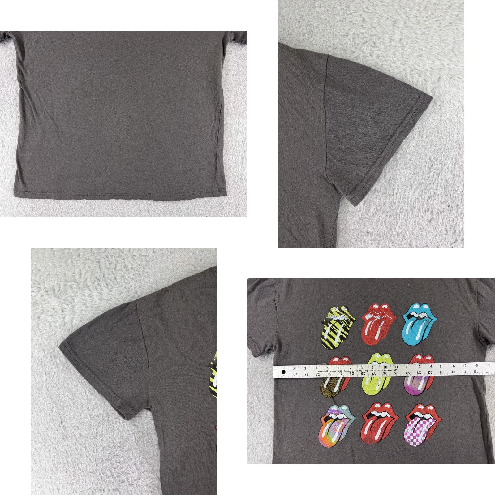 Vintage Rolling Stones Shirt Womens Medium Gray Crew Neck Short Sleeve 100% Cotton Music Rock Size M / US 6-8 / IT 42-44 - 8 Thumbnail