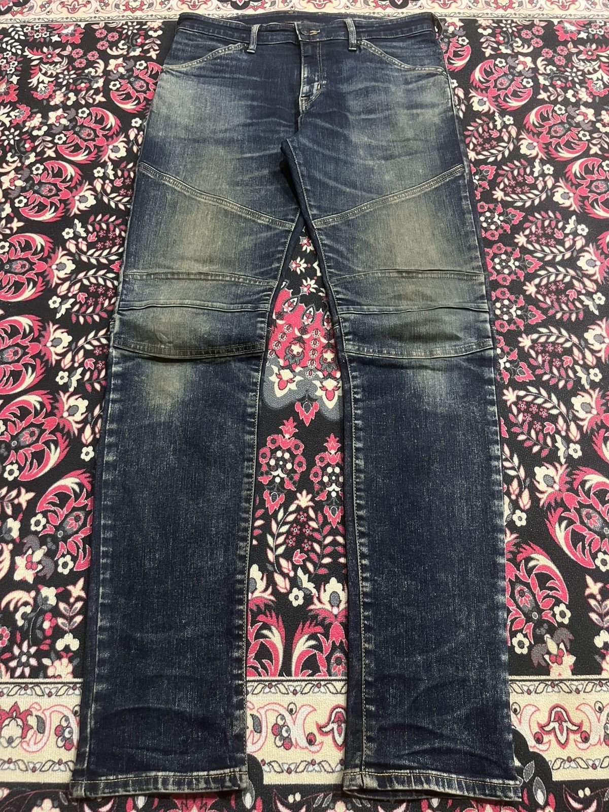 Balmain Vintage Japanese Brand Edwin Pure Dark Blue Wash Biker Jeans Size US 32 / EU 48 - 1 Thumbnail