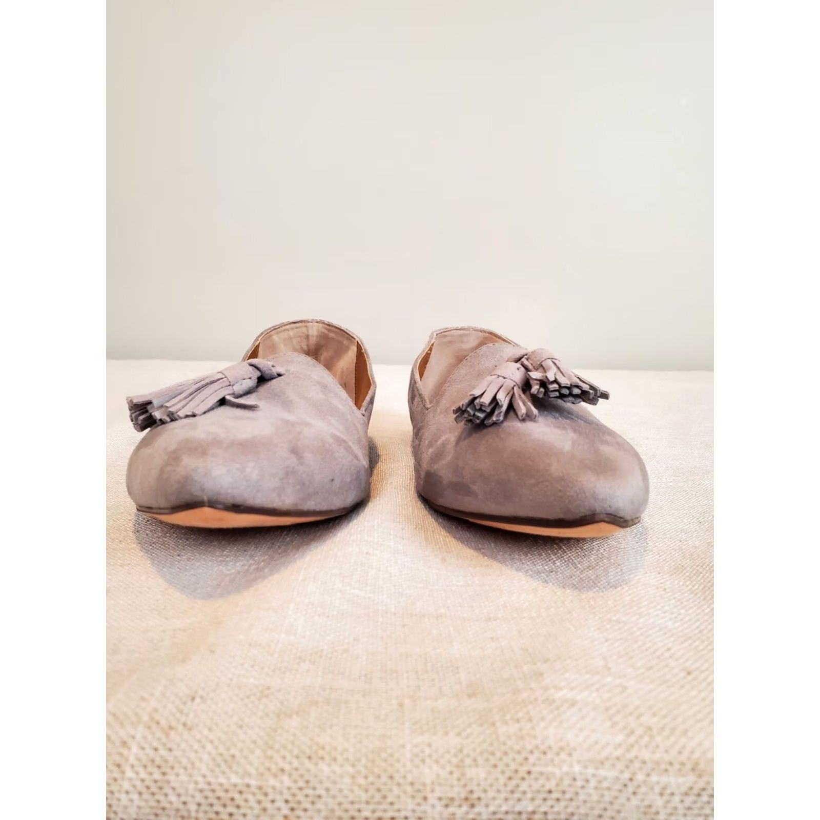 J.Crew J.CREW Biella Tassel Loafer Gray Vegan Suede Flats Pointed Toe Size US 10 Womens Flats Size US 10 / IT 40 - 4 Thumbnail