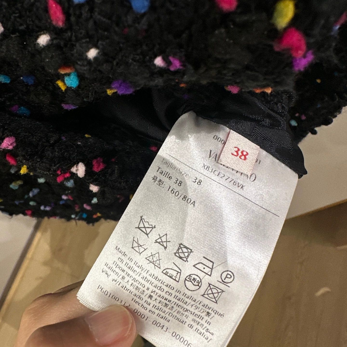 Valentino Valentino apr290 Black Small Color Dots Tweed Women's Jacket Size XS / US 0-2 / IT 36-38 - 5 Thumbnail