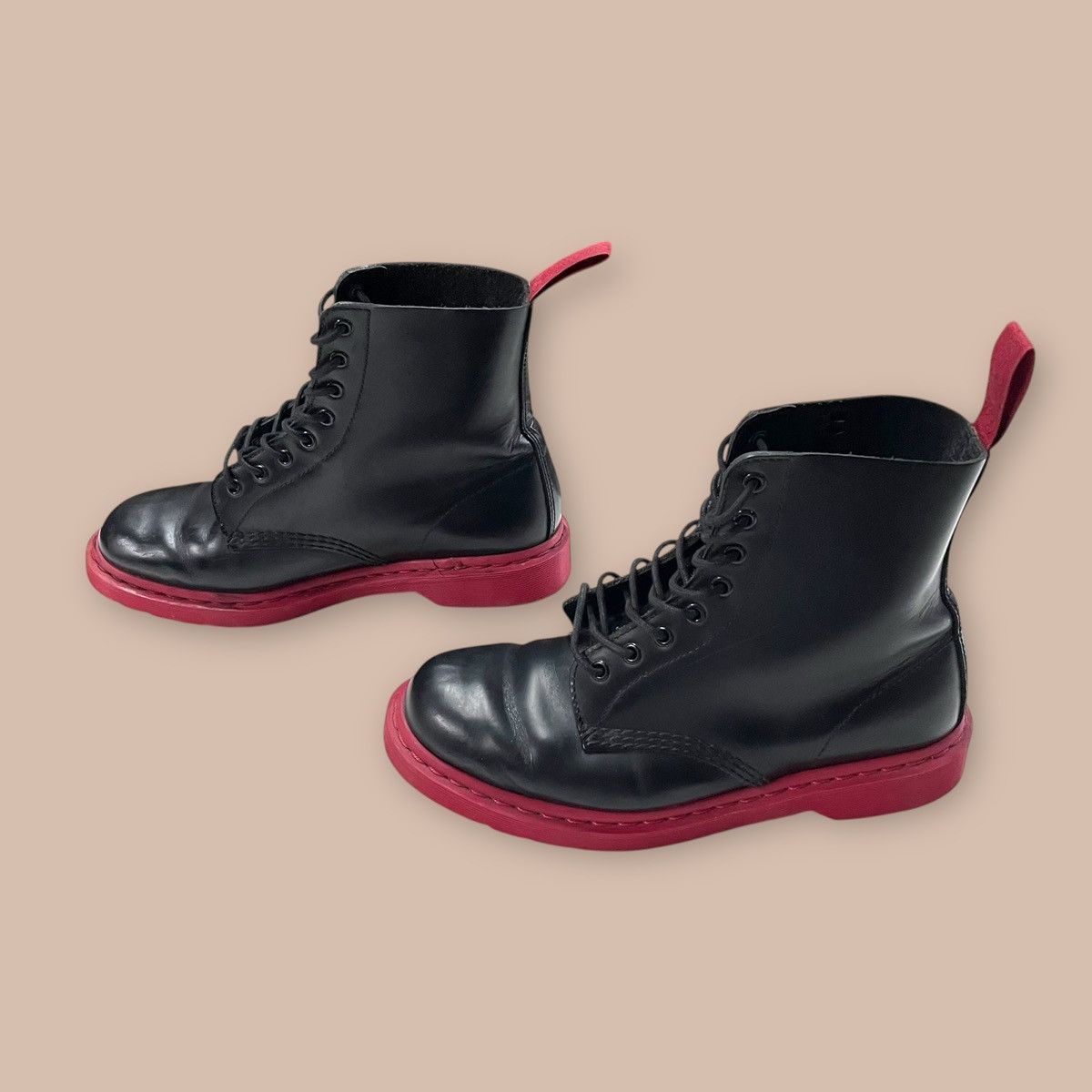 Dr. Martens Dr. Martens® 1460 8 eyelets Black and Red Boots Size US 10 / EU 43 - 2 Thumbnail