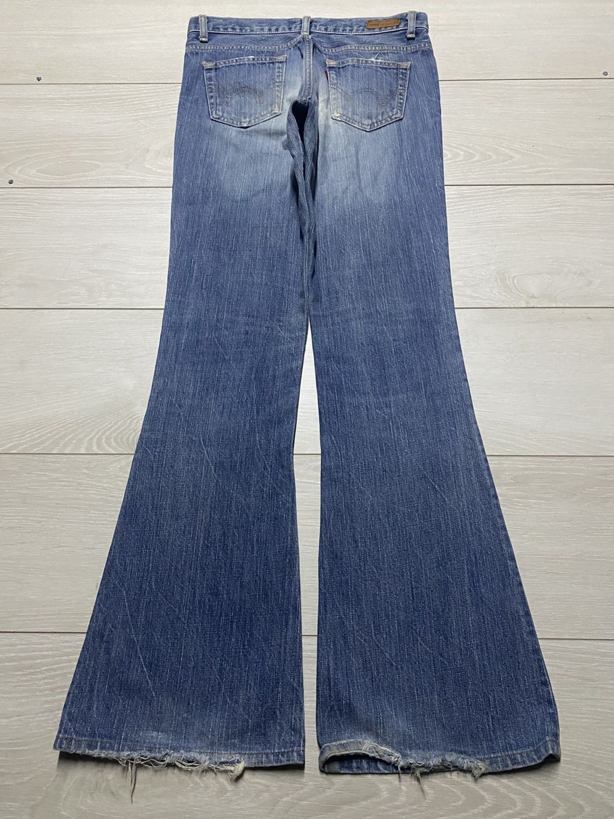 Edwin Vintage Miss Edwin 503 Blue Wash Flare Jeans Size US 30 / EU 46 - 2 Thumbnail