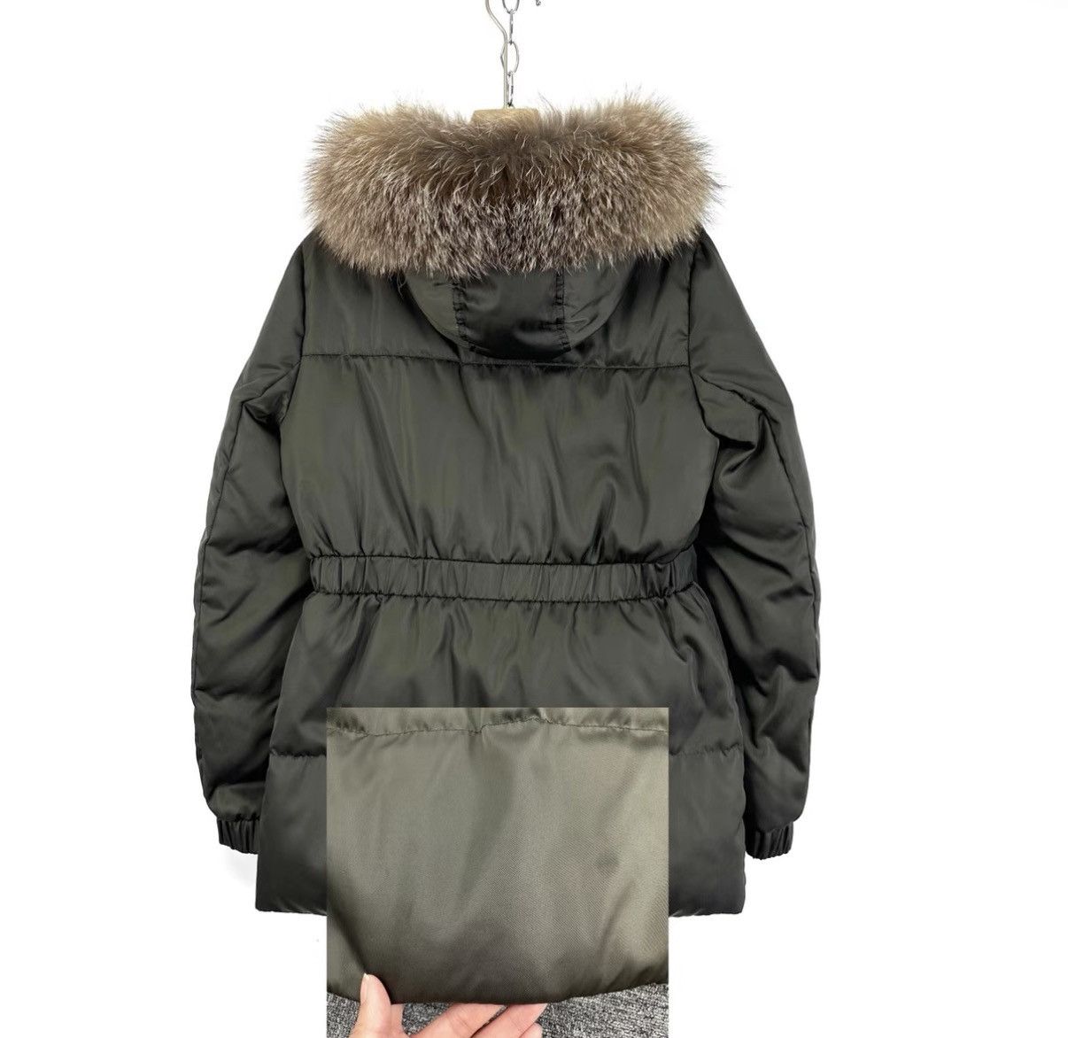 Moncler Moncler Army Green Waist Hooded Sleeve Logo Down Jacket K12 Size XS / US 0-2 / IT 36-38 - 8 Thumbnail