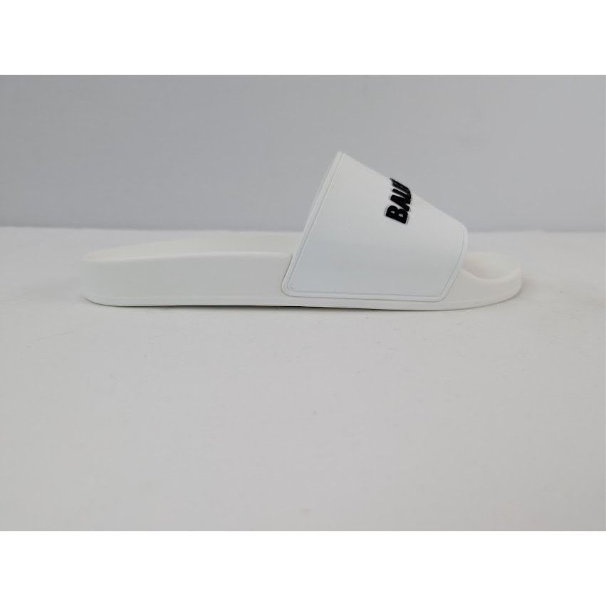 Balenciaga o1rshd1 Rubber Logo Pool Slide Sandals in White / Black 45 Size US 12 / EU 45 - 4 Thumbnail