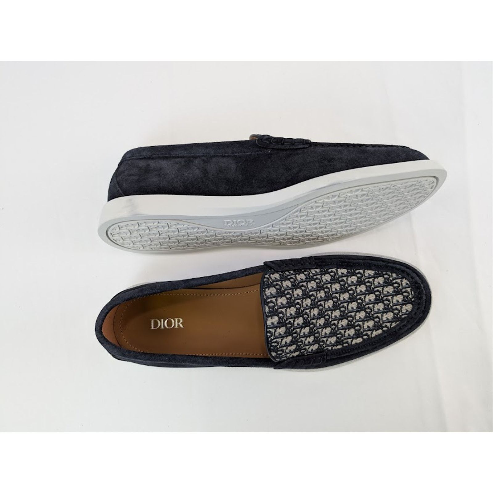 Dior o1rshd1 Granville Clean Smooth Loafer Boots in Blue / Beige Size US 12 / EU 45 - 1 Thumbnail
