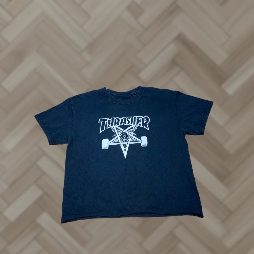 Thrasher VINTAGE Thrasher 4450 T Shirt Black Small Unisex Adults 90s Logo Skate Crew Neck Short Sleeve 666 Skategoat? Size US S / EU 44-46 / 1 - 1 Thumbnail