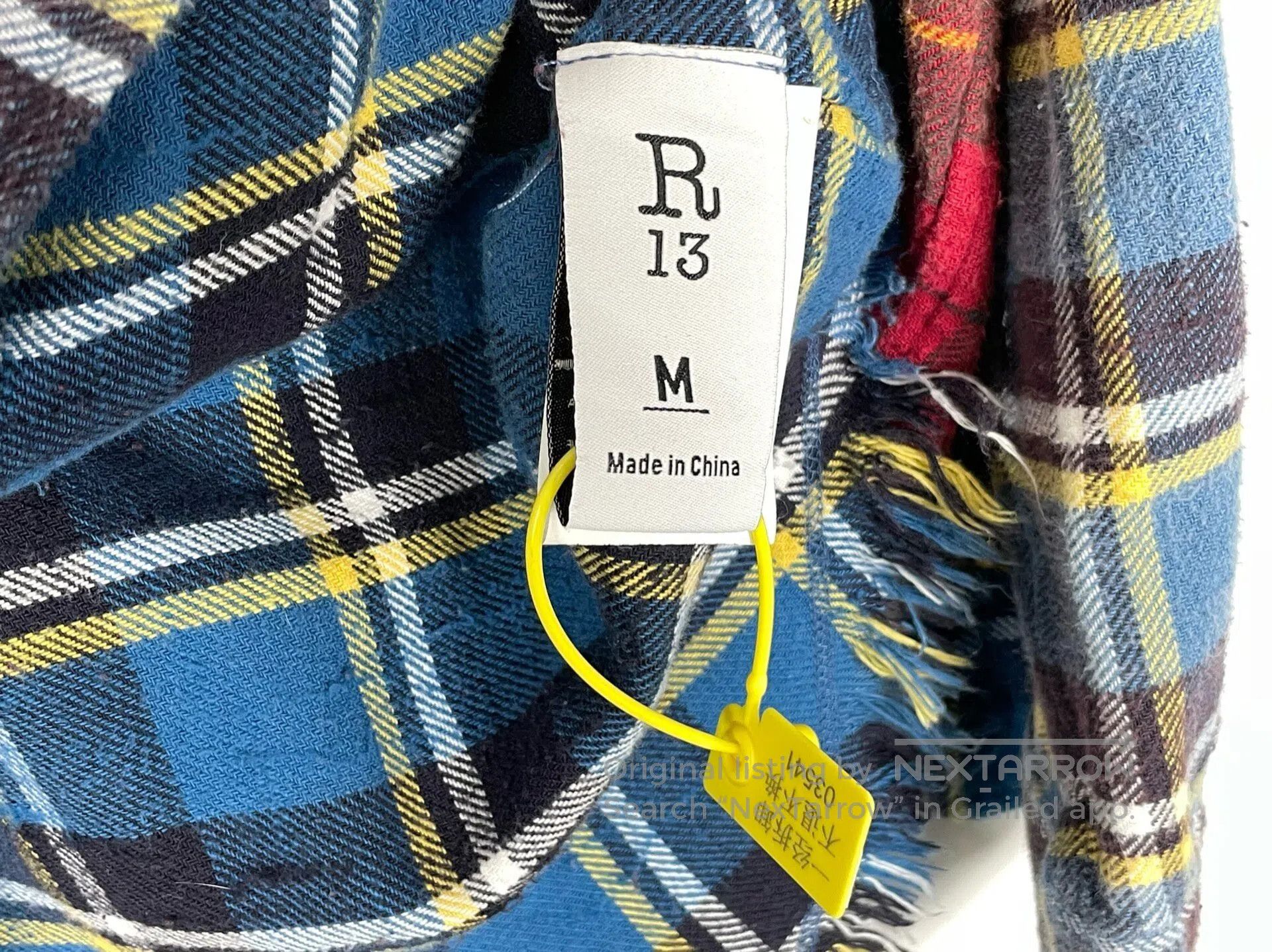 R13 R13 Plaid Patchwork Destroyed Fringe Silhouette Long Sleev Size US M / EU 48-50 / 2 - 5 Thumbnail