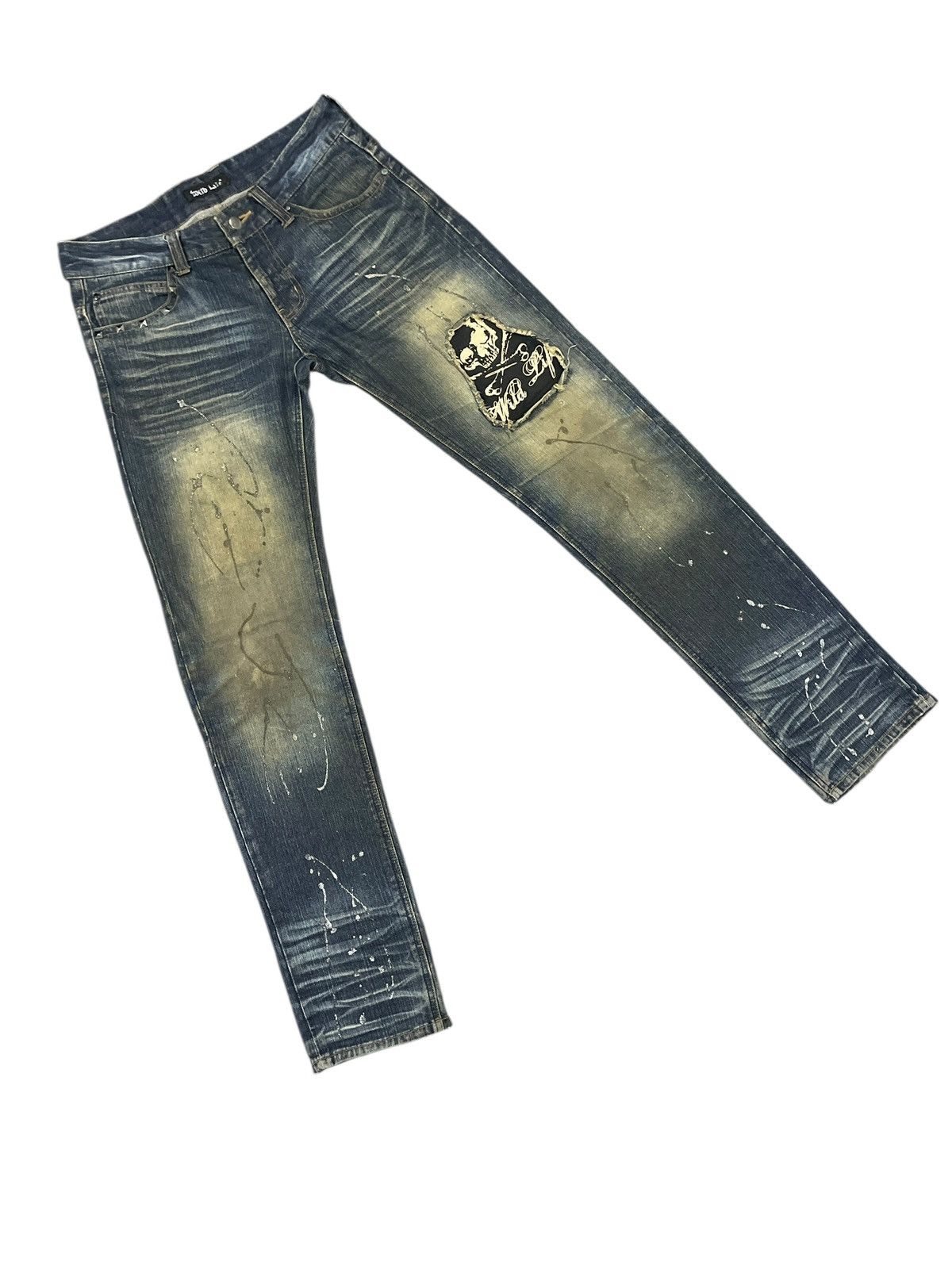 14th Addiction Wildlife Japanese Destroyed Dusty Dirt Rockers Jeans Size US 33 - 5 Thumbnail