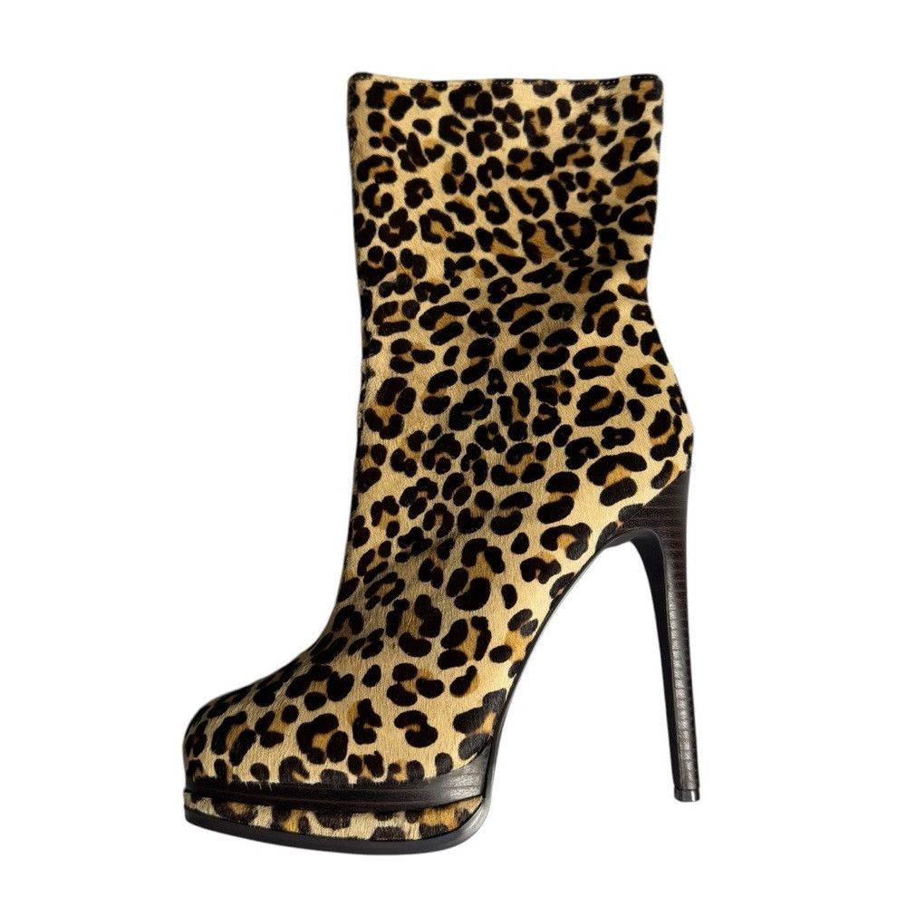 Other Kelsi Dagger Leopard Fur Platform High Heel Carlotta Boots Size US 8 / IT 38 - 3 Thumbnail