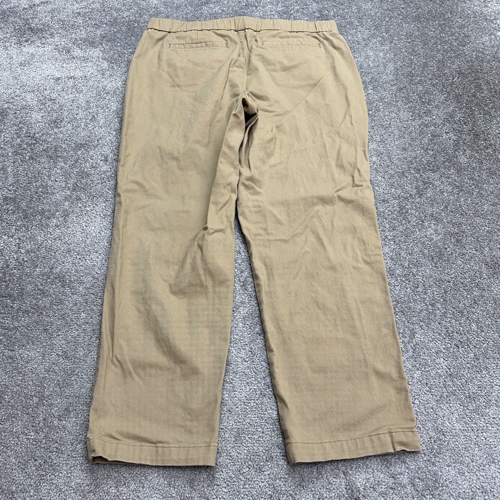 Lands' End Lands' End Chino Pants Womens 14 Brown Straight Mid Rise Elastic 35x27 Size 36" / US 14 / IT 50 - 2 Thumbnail
