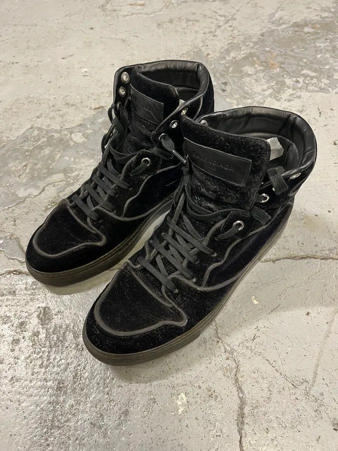 Balenciaga × Designer × Vintage Balenciaga City Black Suede Leather High Sneakers Size US 5 / EU 37 - 3 Thumbnail
