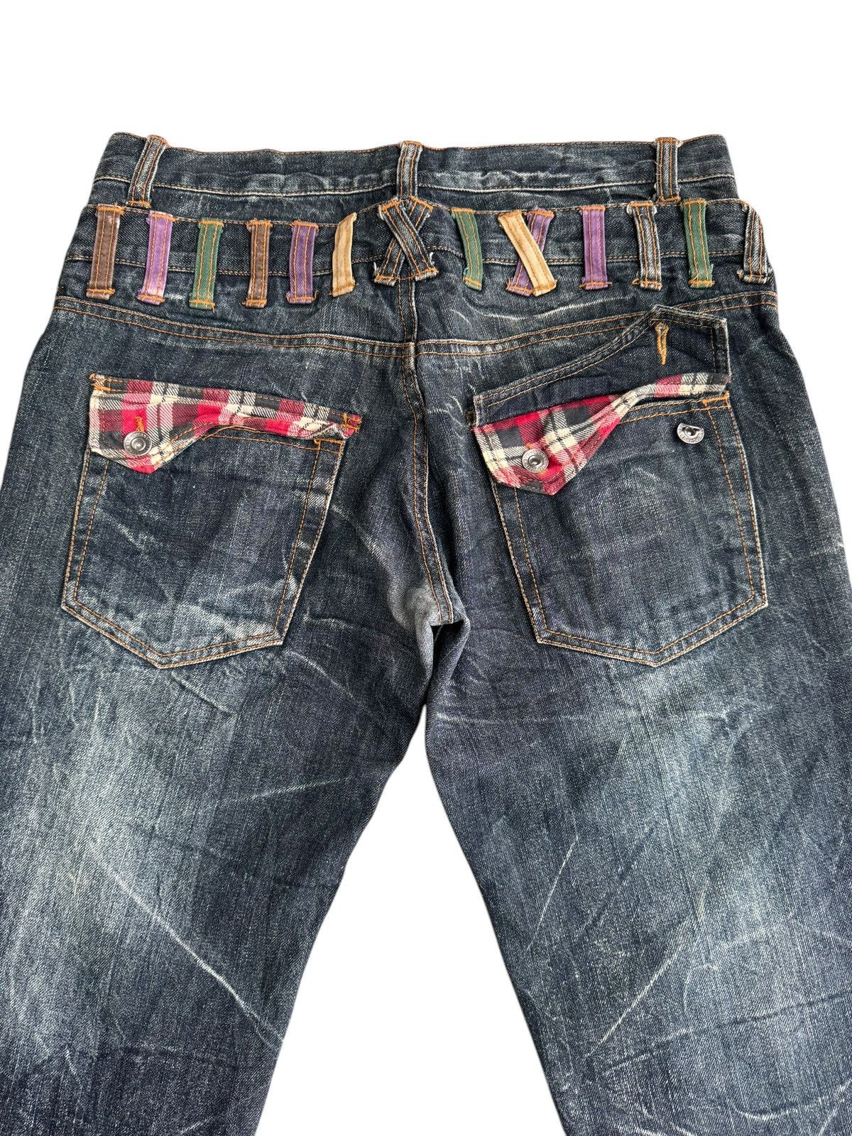 Japanese Brand 🔥Japanese Brand Nylaus Double Waist Distressed Jeans Size US 34 / EU 50 - 8 Thumbnail