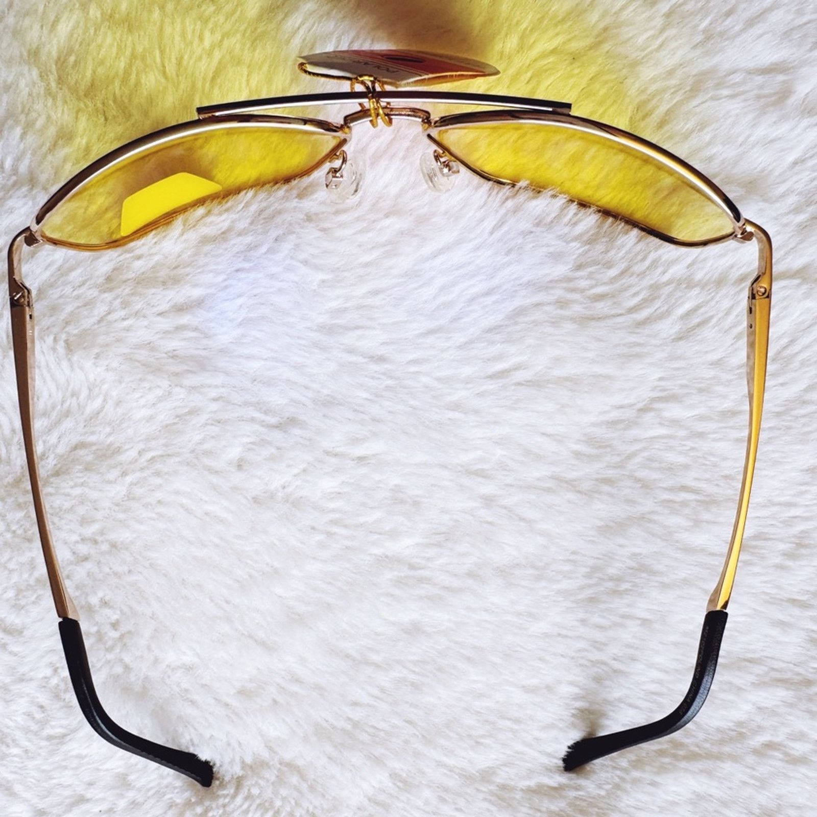 Other Oscar Clear Yellow w/ Gold Rim Aviator Sunglasses Size ONE SIZE - 3 Thumbnail
