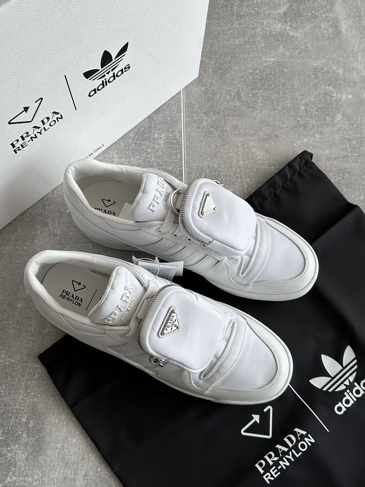 Adidas × Prada Prada Adidas RE-Nylon Forum Low White Sneakers US 6 / 36 Size US 6 / IT 36 - 4 Thumbnail