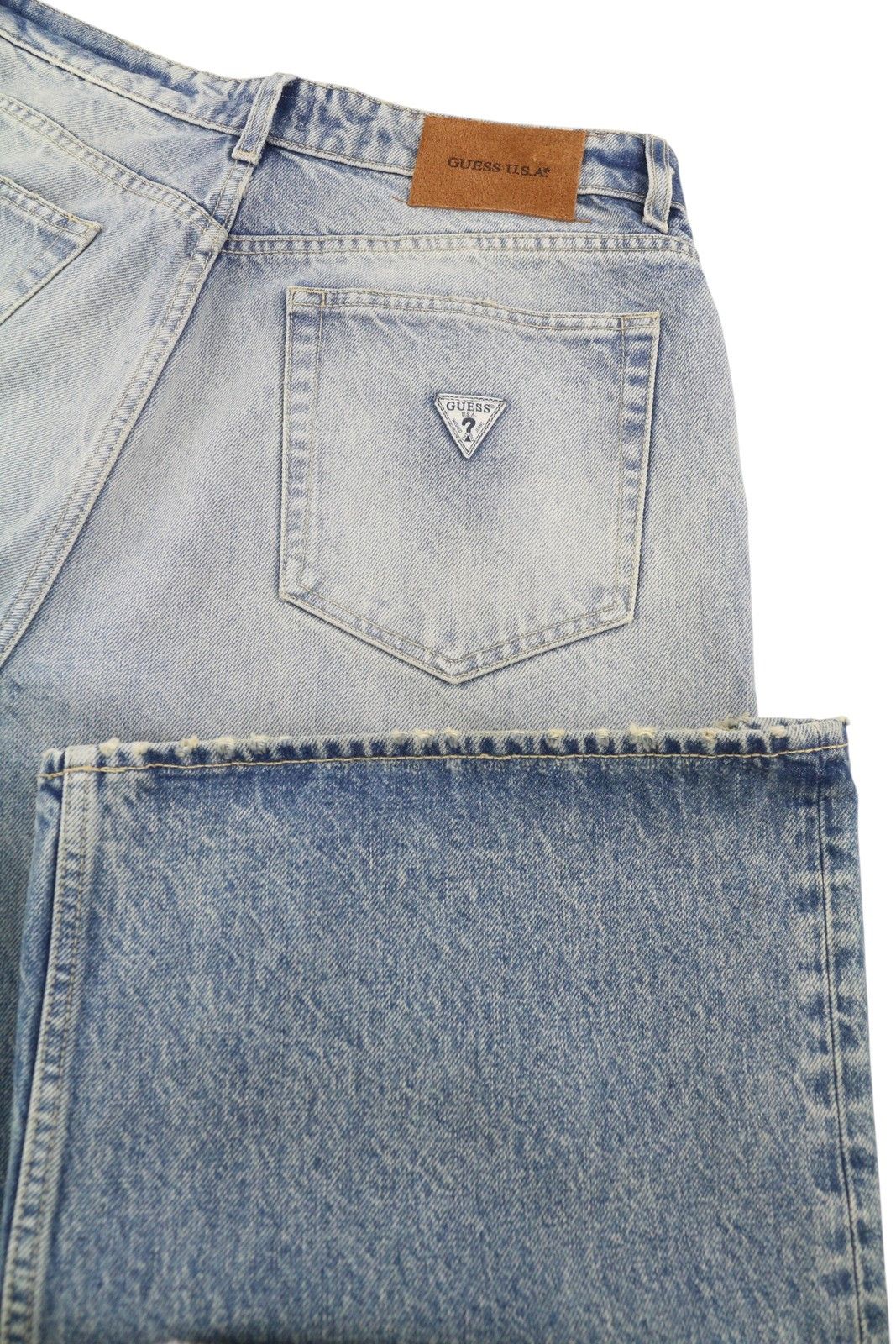 Guess W33 Blue Whiskers Relaxed Button Fly Denim 87826 Size US 33 - 6 Thumbnail