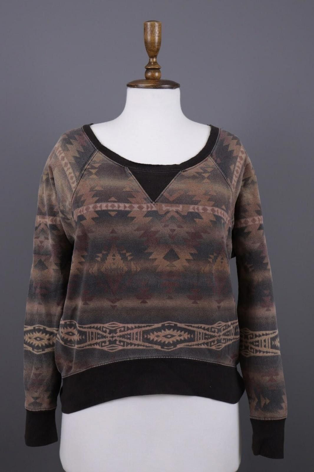 Denim & Supply Ralph Lauren Denim & Supply Ralph Lauren Brown Aztec Knit Sweater Sz XS Size XS / US 0-2 / IT 36-38 - 1 Thumbnail