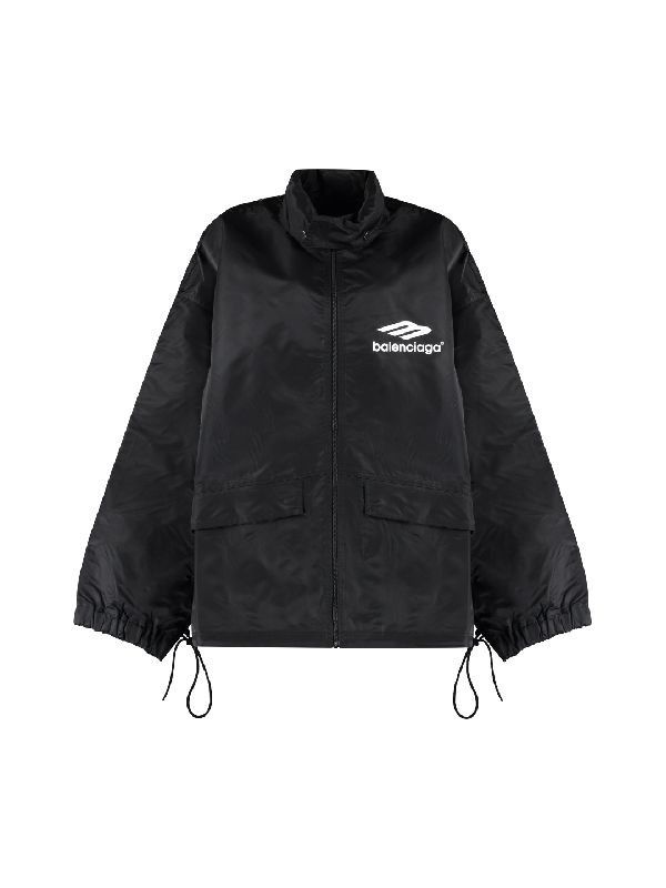 Balenciaga o1mle0725 Logo Embroidery Windbreaker Jacket in Black Size US M / EU 48-50 / 2 - 1 Thumbnail