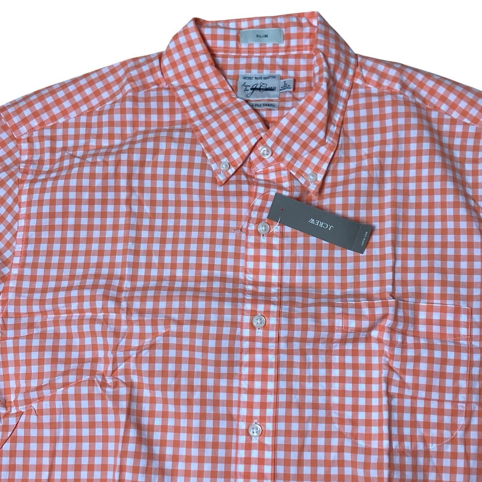 J.Crew J Crew Shirt Mens L Orange Plaid Button Down Pumpkin BJ745 Size US L / EU 52-54 / 3 - 11 Thumbnail