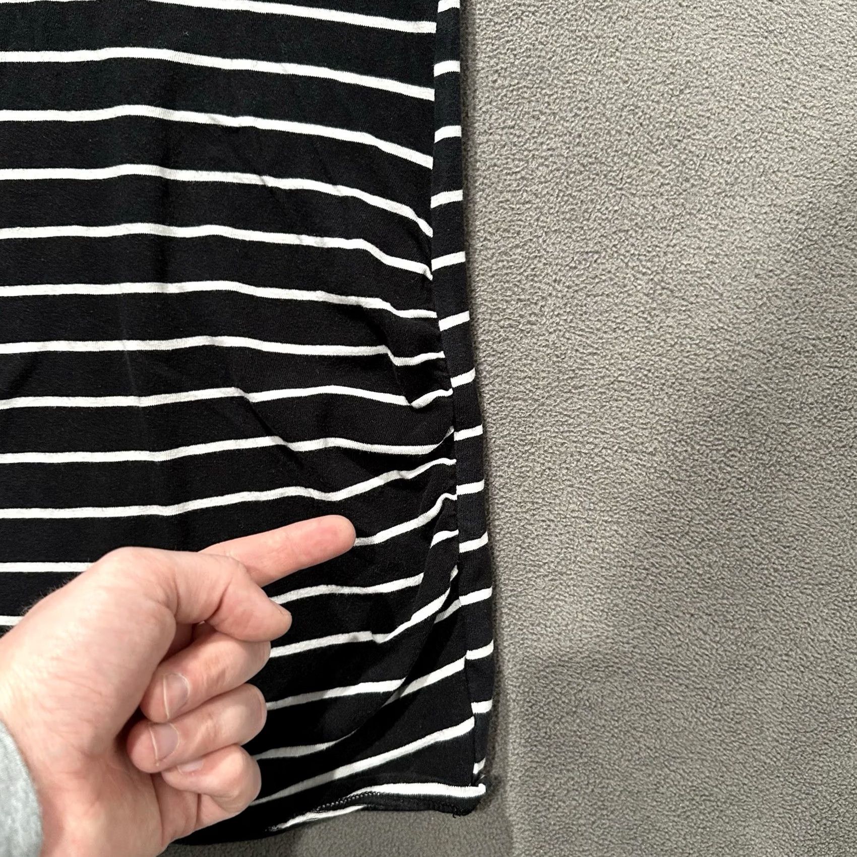Vintage Motherhood Maternity Shirt Womens XL Black White Striped Rouched Side Size XL / US 12-14 / IT 48-50 - 7 Thumbnail