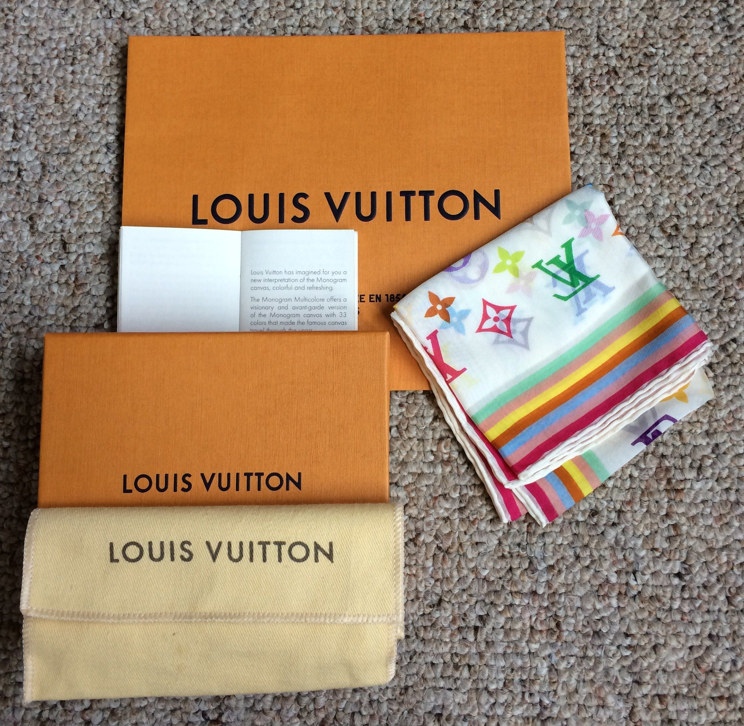 Louis Vuitton × Takashi Murakami S/S 2003 Louis Vuitton Murakami Multicolor Monogram Scarf Size ONE SIZE - 7 Thumbnail