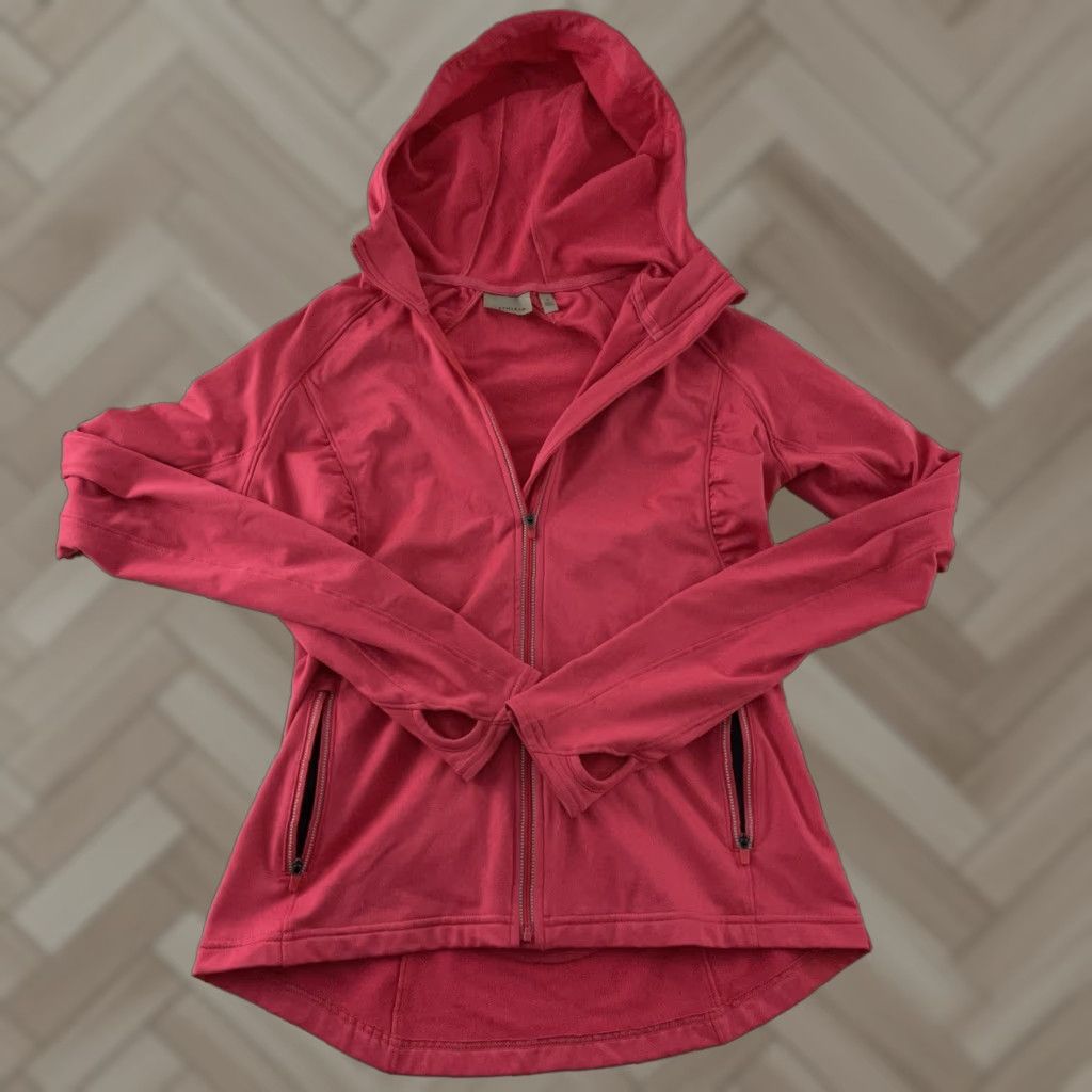Athleta Athleta Hooded Long Sleeve Full Zip Jacket Women Small Pink Athletic Solid Top Shirt - Mens? Size S / US 4 / IT 40 - 1 Thumbnail