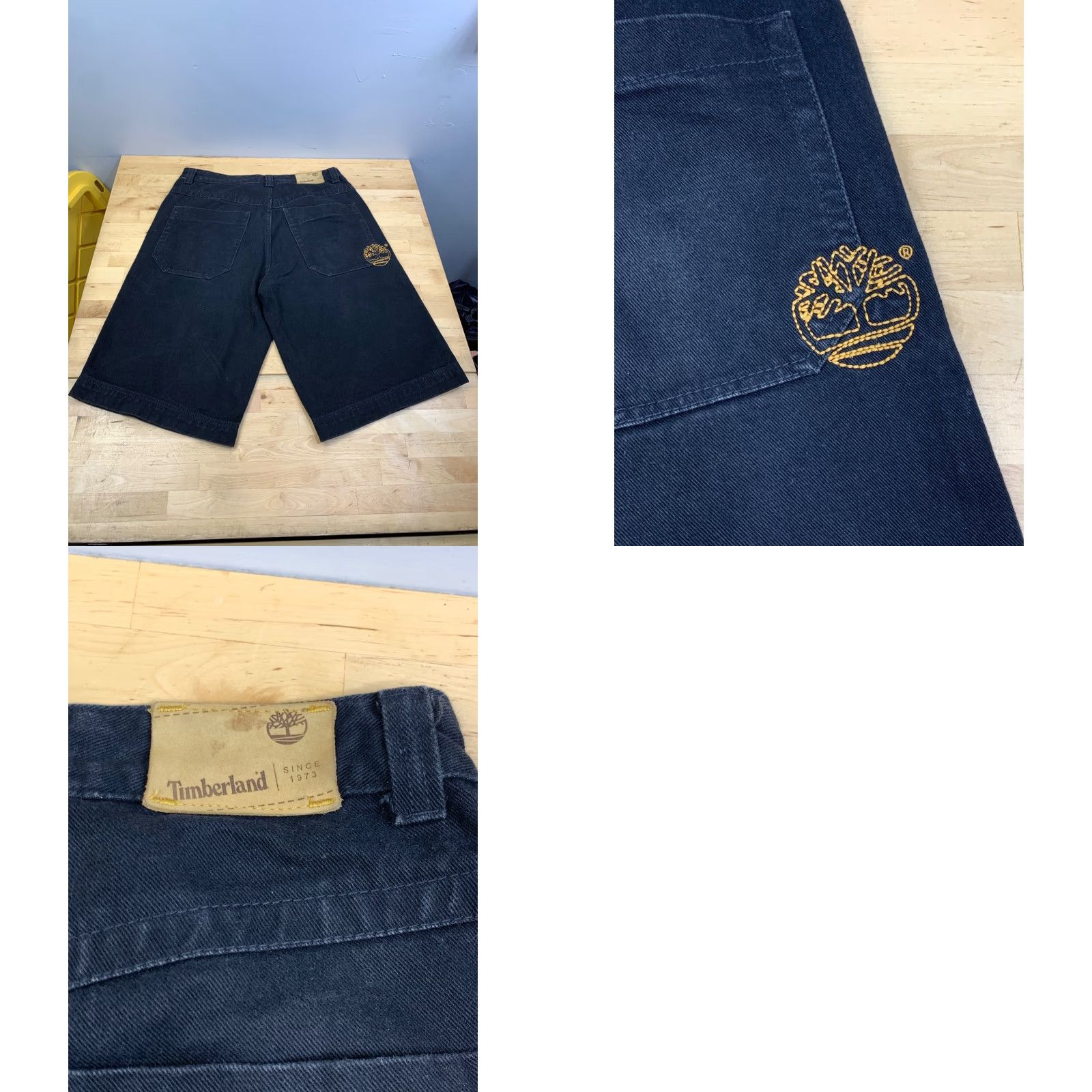 Timberland VINTAGE Timberland Denim Jean Shorts 34 Black Jorts Embroidered 90s Y2K Mens Shorts Size US 34 / EU 50 - 8 Thumbnail