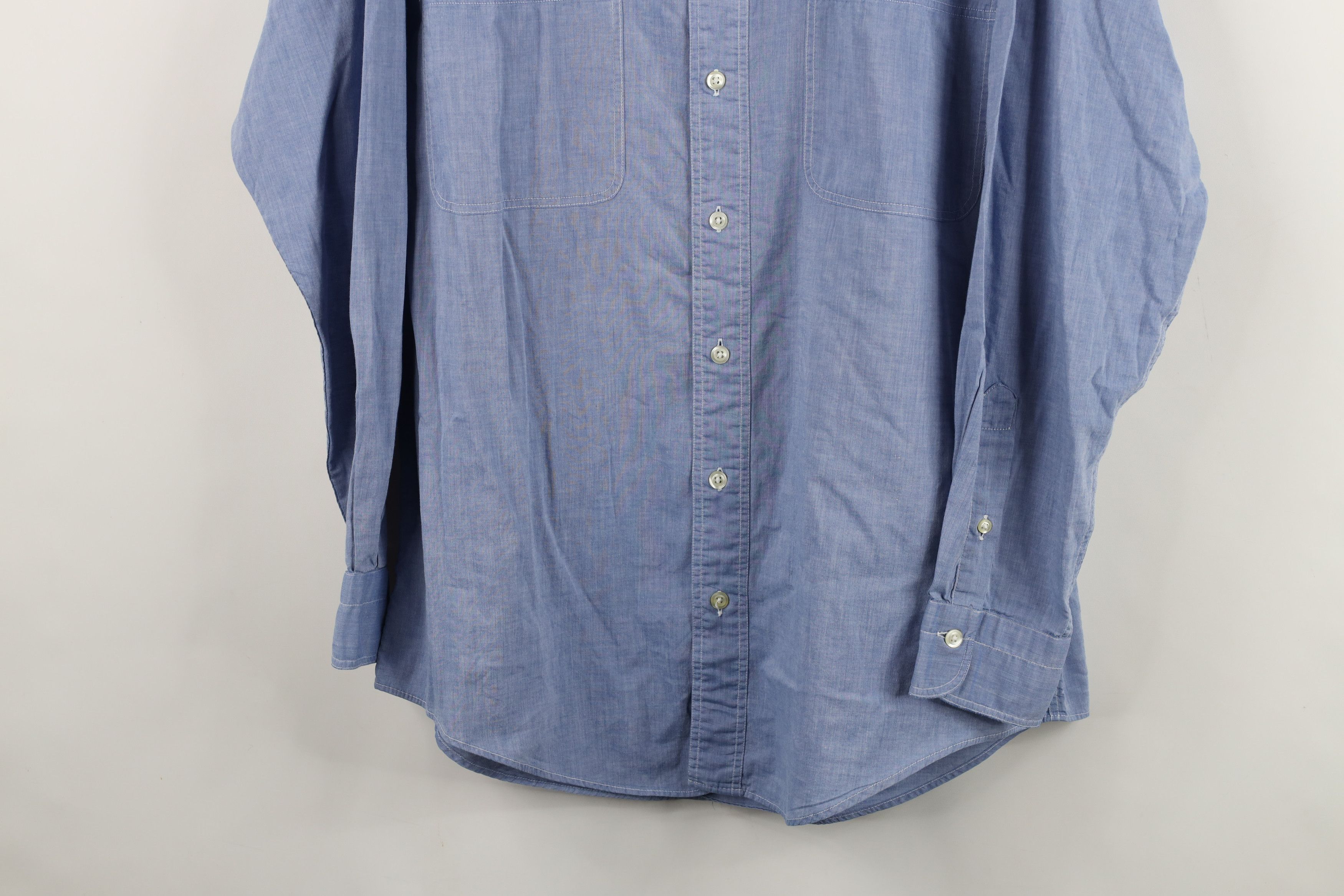 Vintage Vintage 60s Streetwear Broadcloth Chambray Button Shirt USA Size US M / EU 48-50 / 2 - 3 Thumbnail