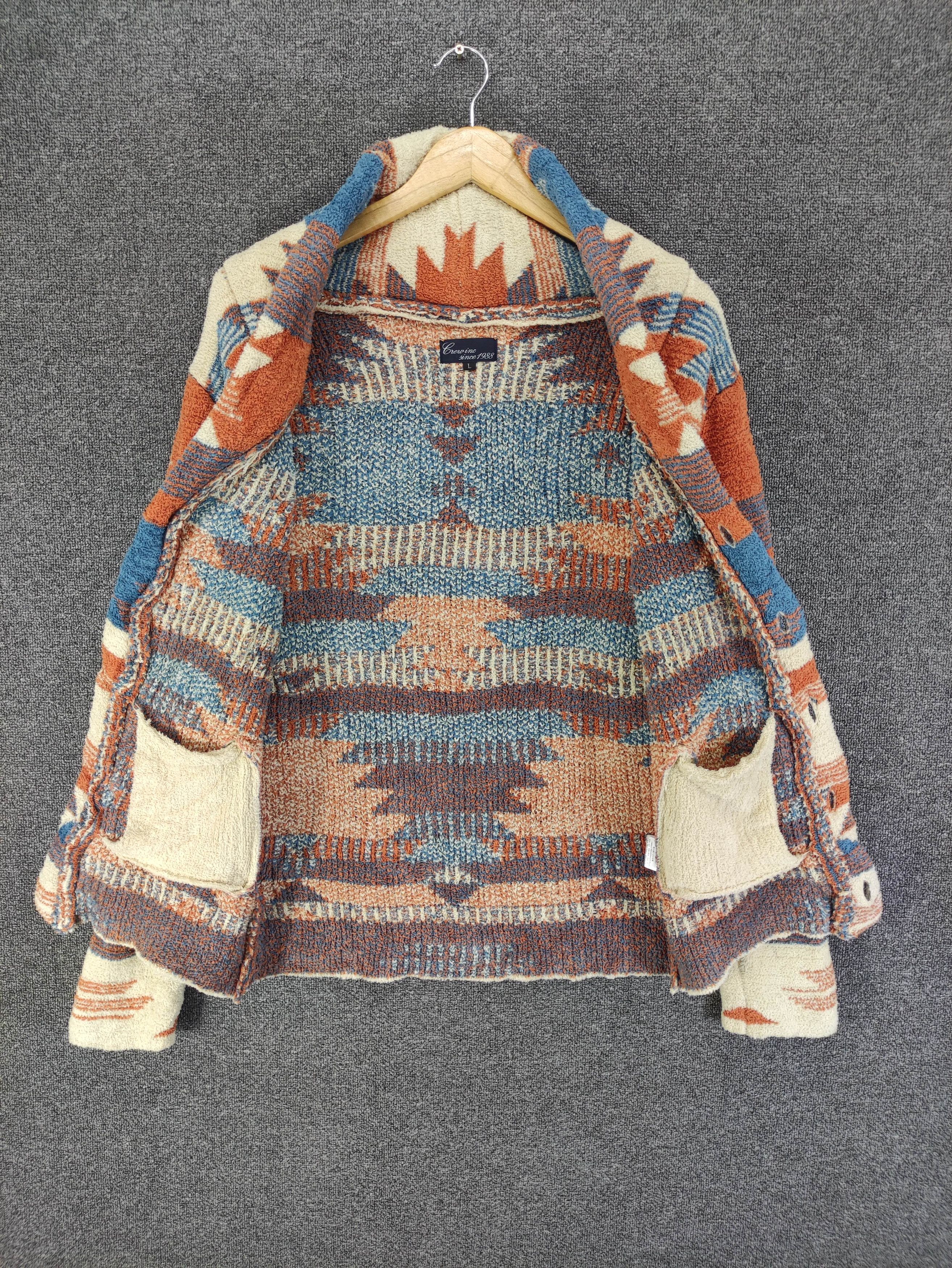 Japanese Brand Aztec Pattern Knit Cardigan Sweater Fleece Size M / US 6-8 / IT 42-44 - 2 Thumbnail