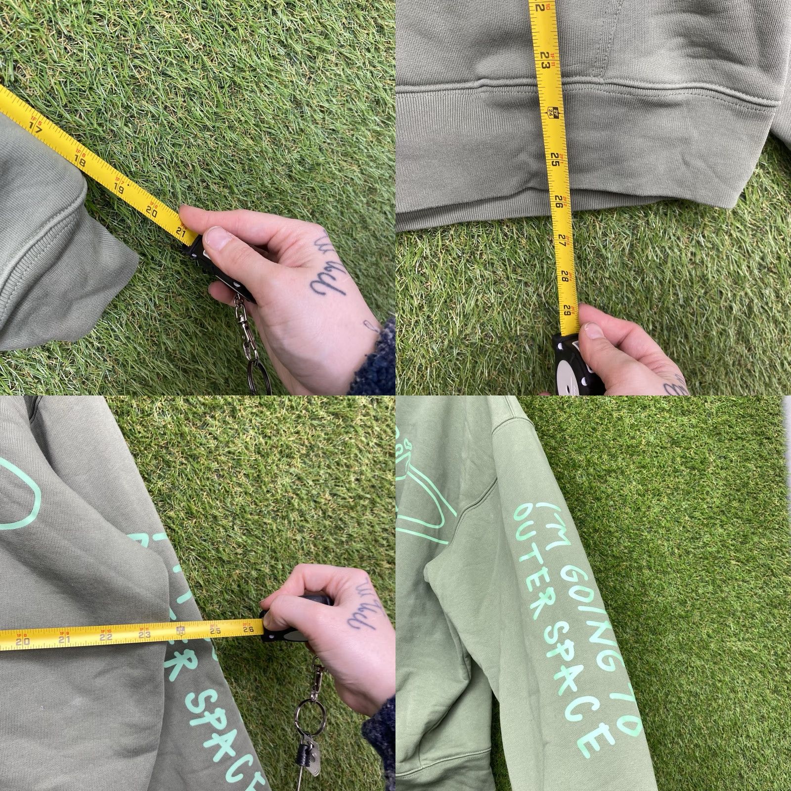 Broken Planet BROKEN PLANET Hoodie Mens Medium Olive Green Space Full Zip Knit Cotton Logo Embroidered 2000s Trend Graphic Print Hip Hop Jacket Size US M / EU 48-50 / 2 - 8 Thumbnail