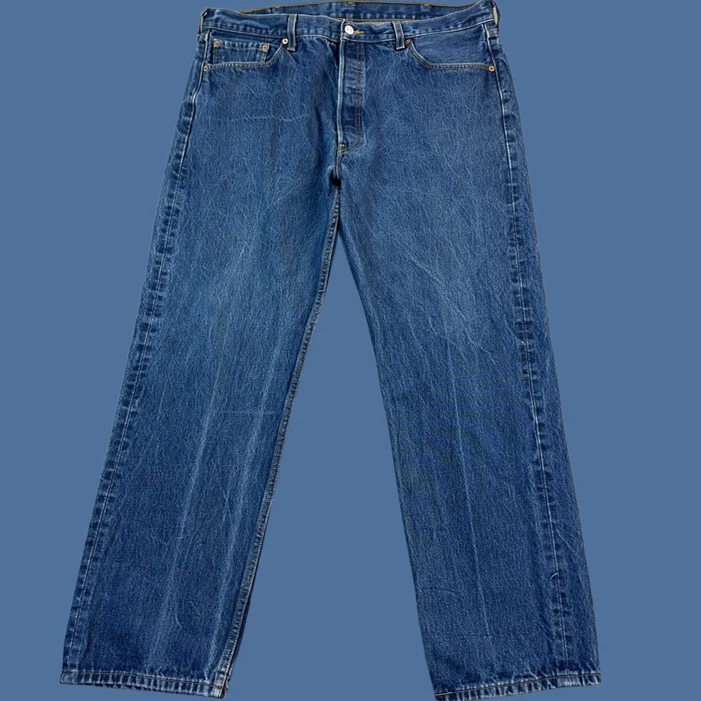 Levi's Levi's 501 Jeans Mens 40x34 40x31 Dark Wash Straight Button Fly Casual Size US 40 / EU 56 - 1 Thumbnail