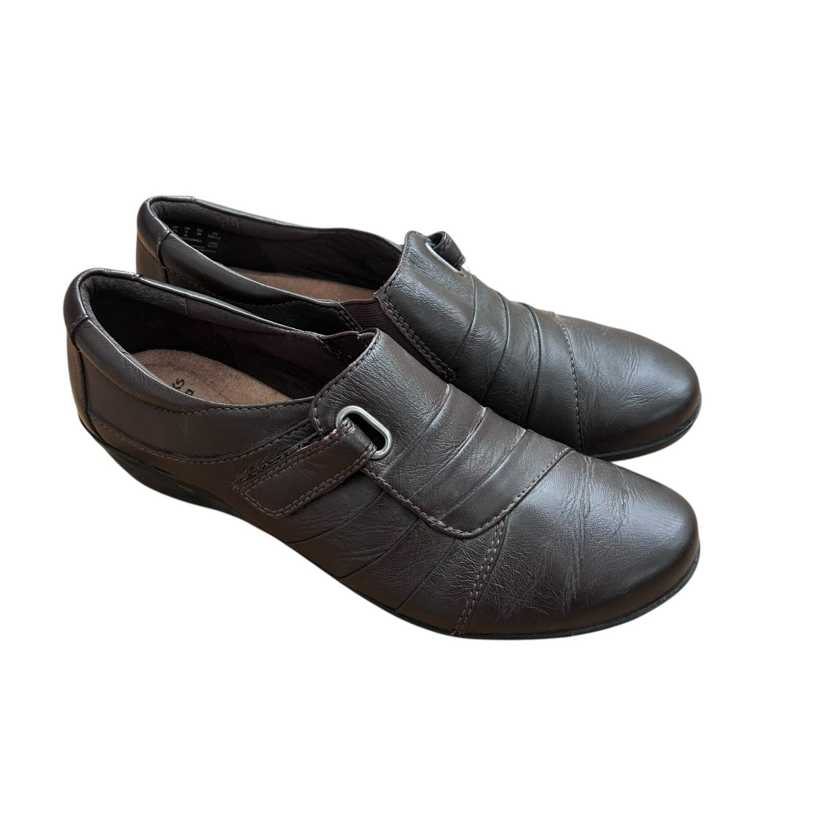 Clarks Clarks Brown Leather Everlay Luna Loafers Sz 8 Size US 8 / IT 38 - 1 Thumbnail