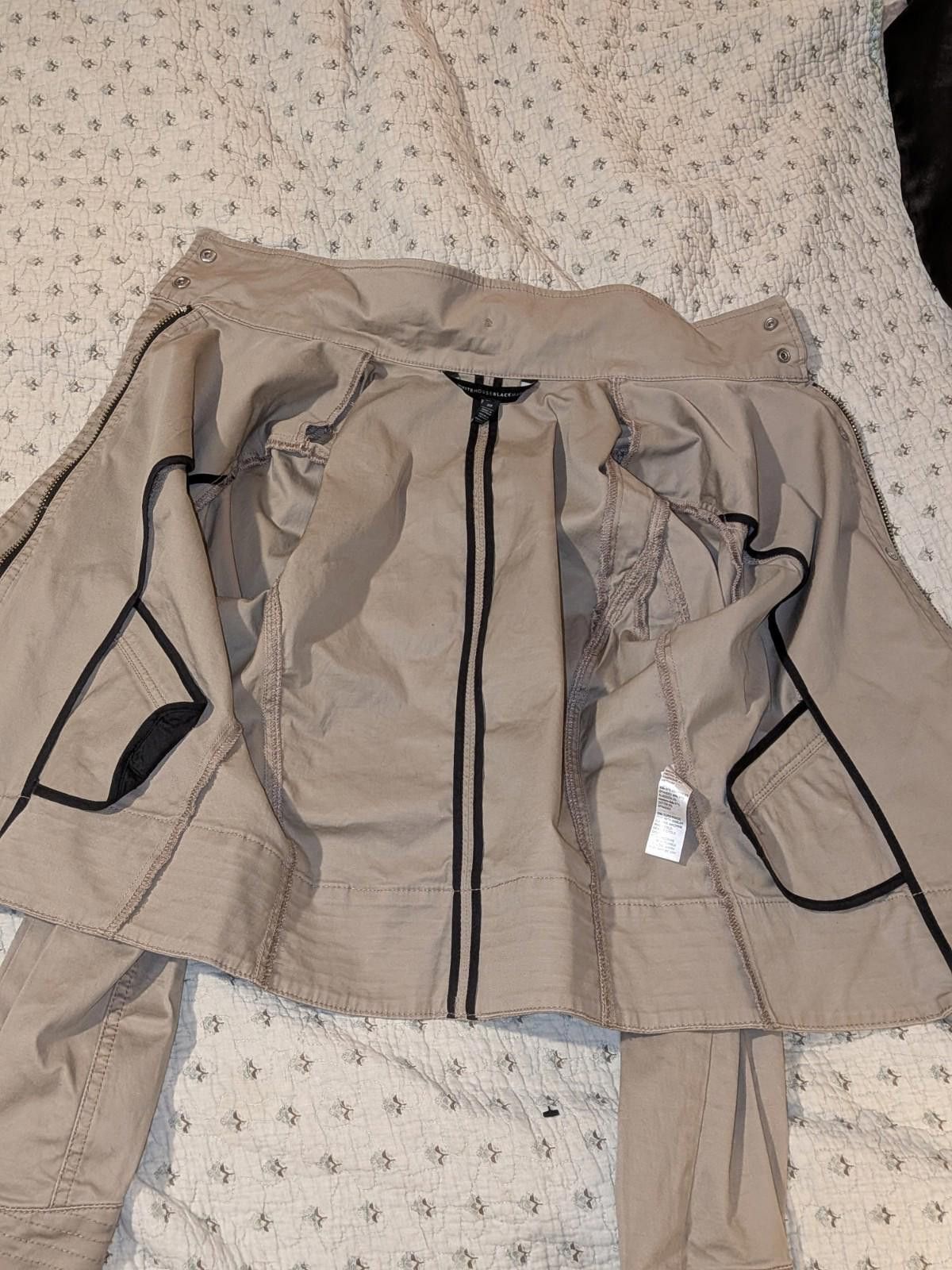 Designer White House Black Market Zip-up Motorcycle Biker Jacket Sz10 Size L / US 10 / IT 46 - 9 Thumbnail