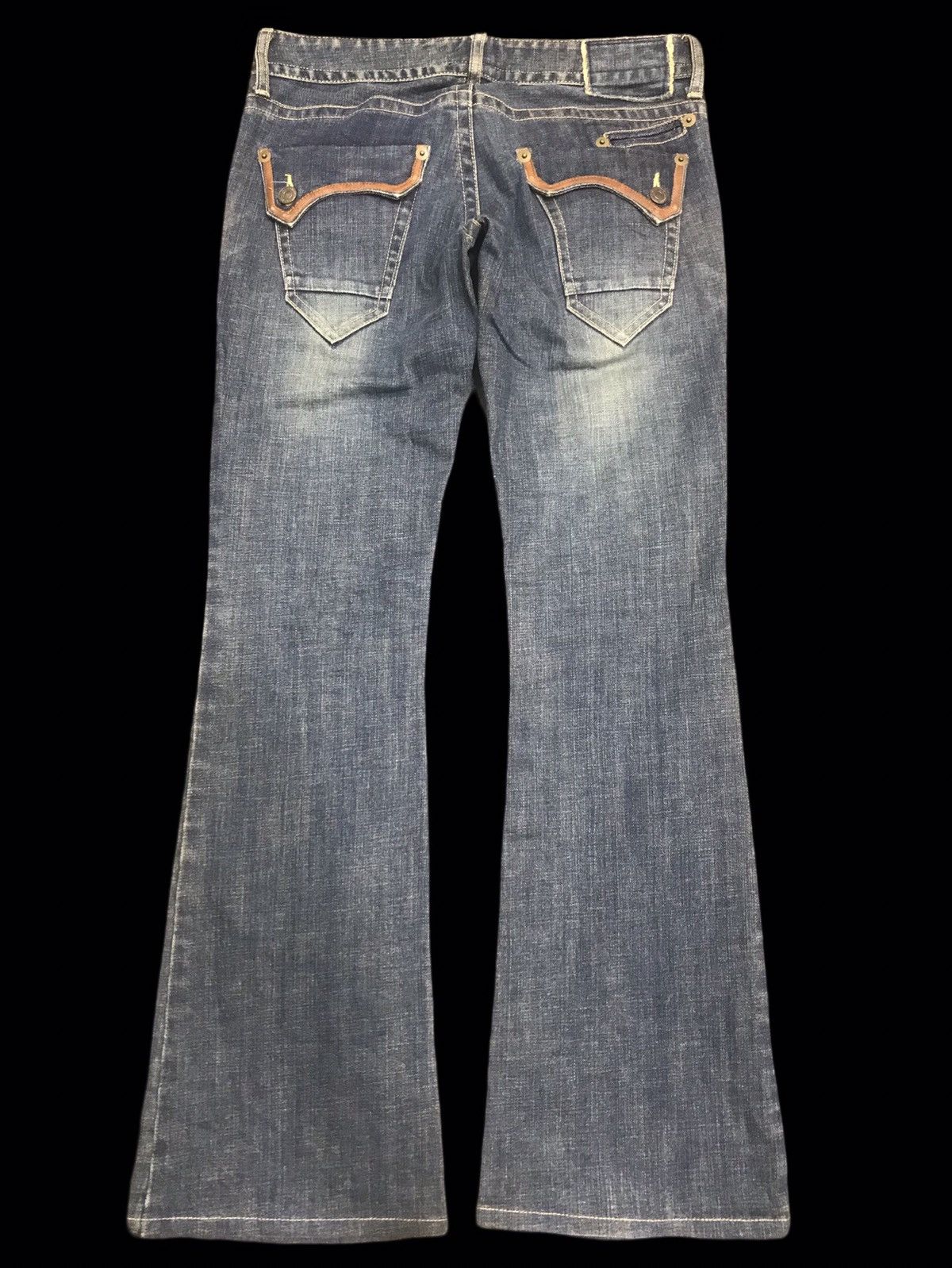 Designer × Japanese Brand 💥FLARE💥EDGE ON ALL MULTIPOCKETS FLARE DENIM F355 Size 29" - 2 Thumbnail