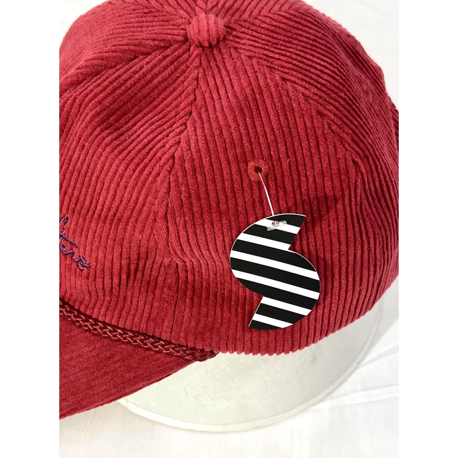 Vintage SNAG Red Corduroy Snap Back Hat Cap Where’s The After Embroidered Mens Size ONE SIZE - 3 Thumbnail