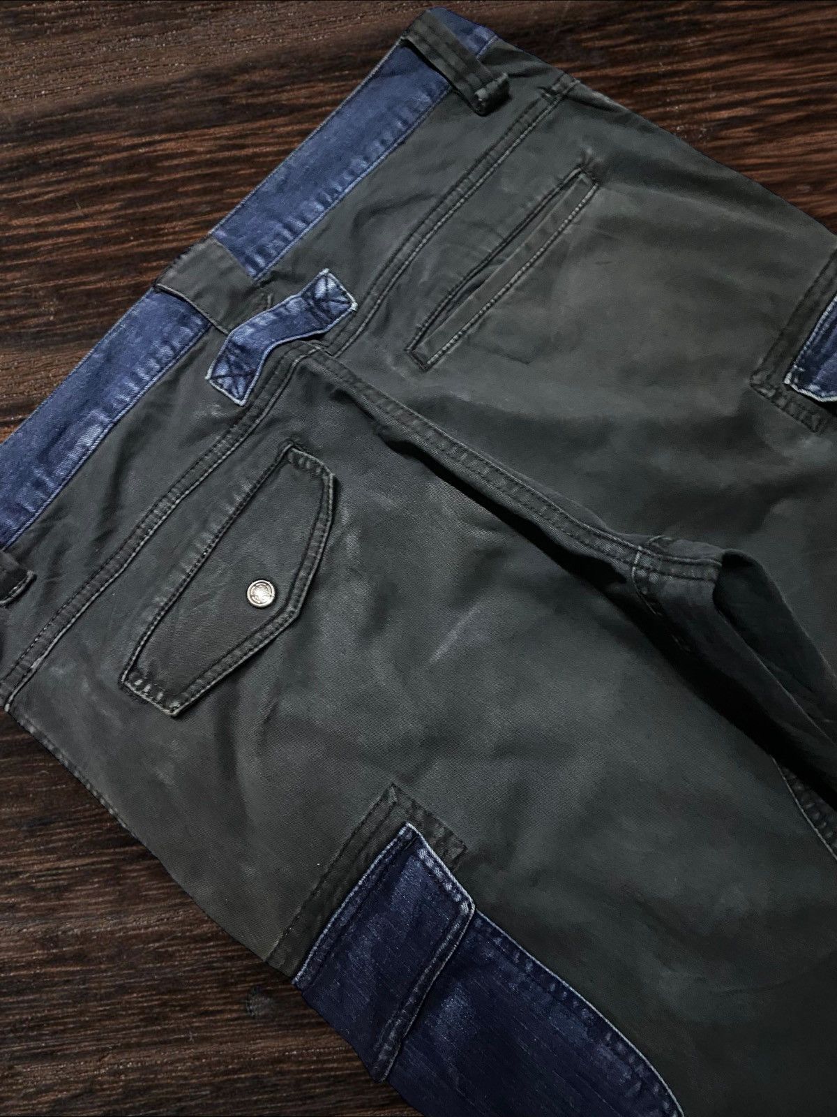 ROCKSMITH Rocky Patchwork Denim Cargo Pants / Utility Workwear Size US 34 / EU 50 - 10 Thumbnail