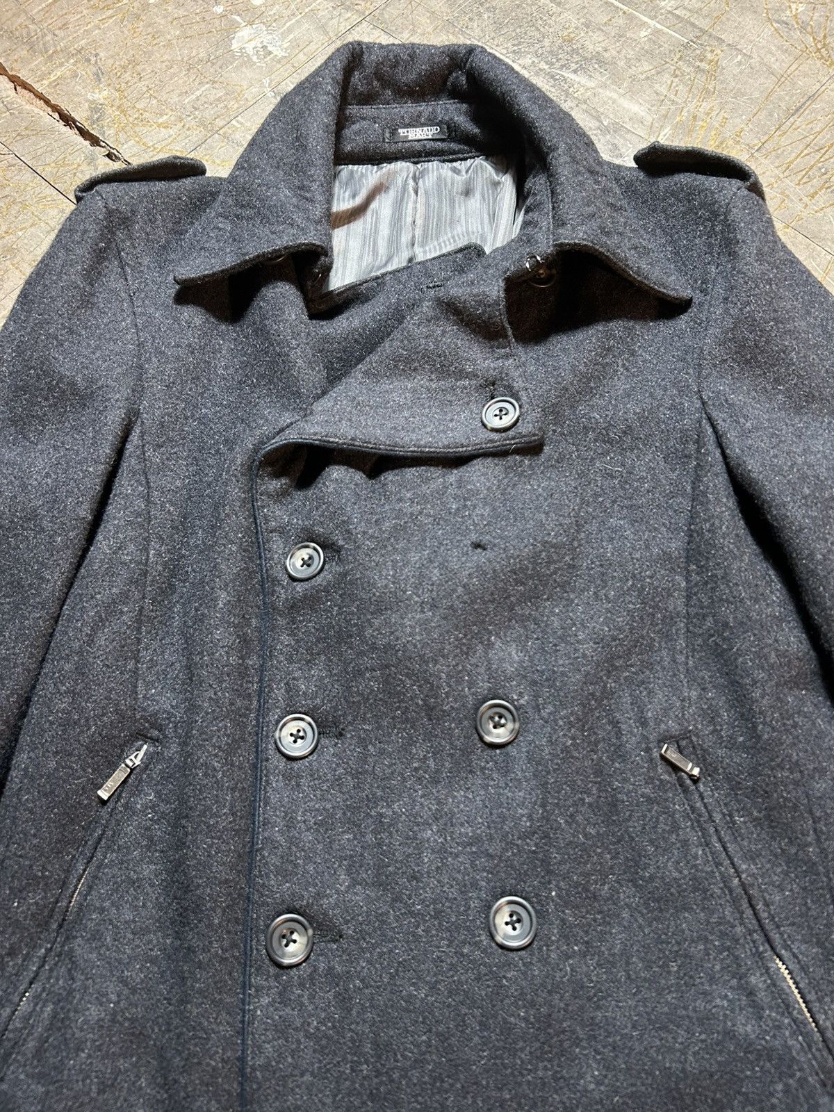 Tornado Mart Tornado Mart Japan Double Breasted Wool Coat Size L / US 10 / IT 46 - 3 Thumbnail