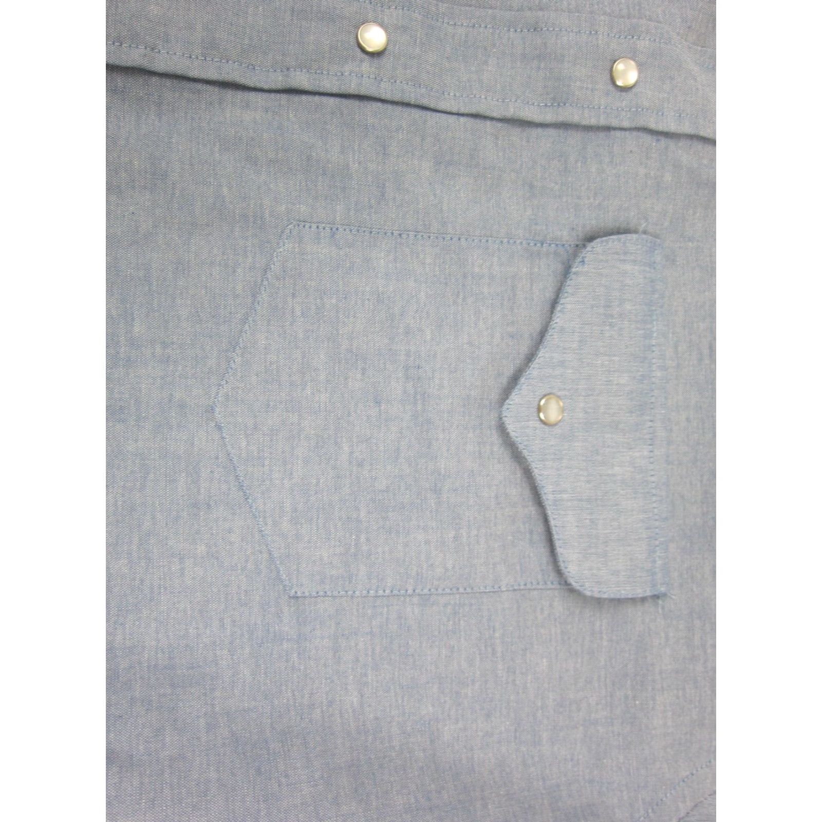 Vintage Ruddock Shirt Mens 17 Blue Chambray Western Made in USA Long Tail Snap Shirt} Size US XL / EU 56 / 4 - 6 Thumbnail