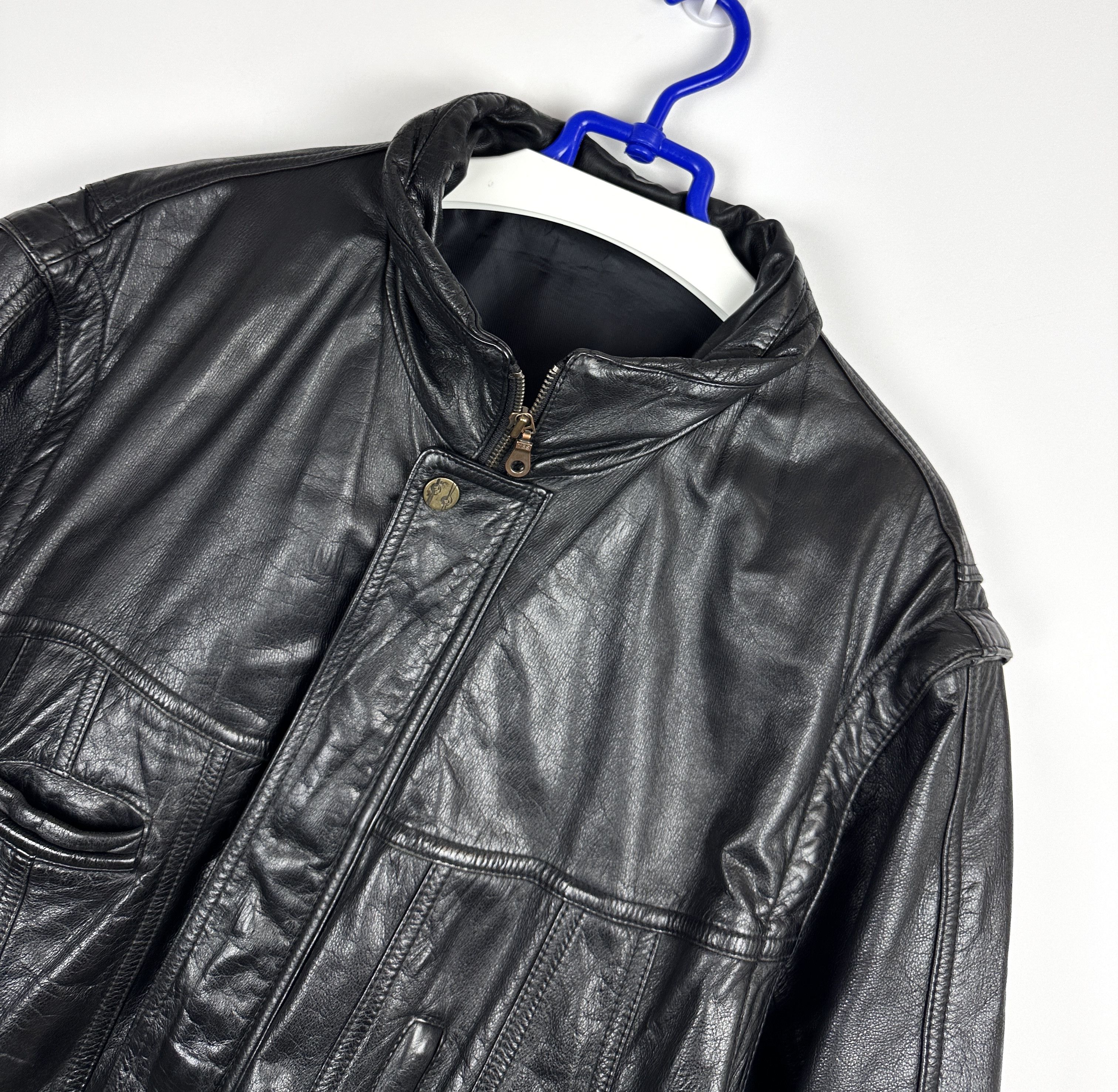 Vintage Vintage Avant Garde men biker boxy leather jacket XL Size US XL / EU 56 / 4 - 4 Thumbnail