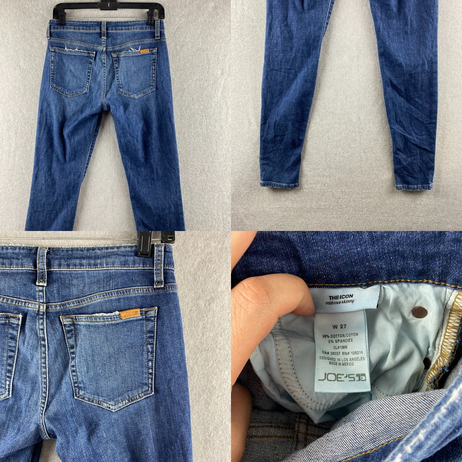 Vintage Joe's Jeans Womens Jeans 27 Blue Mid-Rise Skinny Distressed Denim 5-Pocket Womens Size 27" / US 4 / IT 40 - 10 Thumbnail