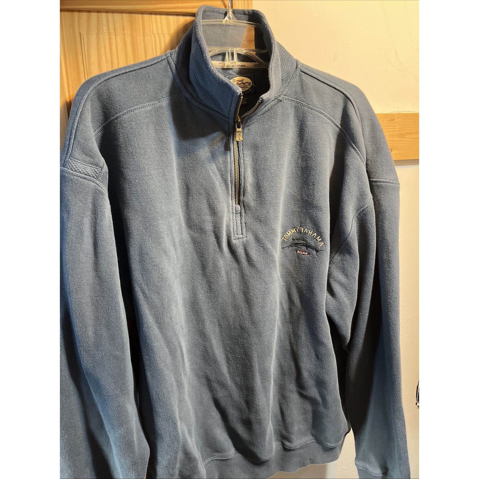 Tommy Bahama Tommy Bahama Men’s Classic 1/4 Zip Sweater XL Blue Cotton LS Size US XL / EU 56 / 4 - 8 Thumbnail