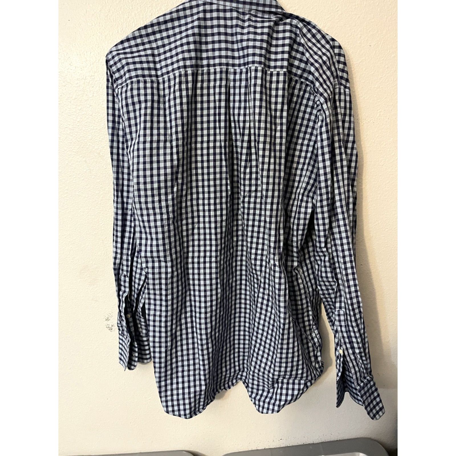 Peter Millar Peter Millar Shirt Men's Large Cotton Blue Gingham Long Sleeve Button-Down Size US L / EU 52-54 / 3 - 3 Thumbnail
