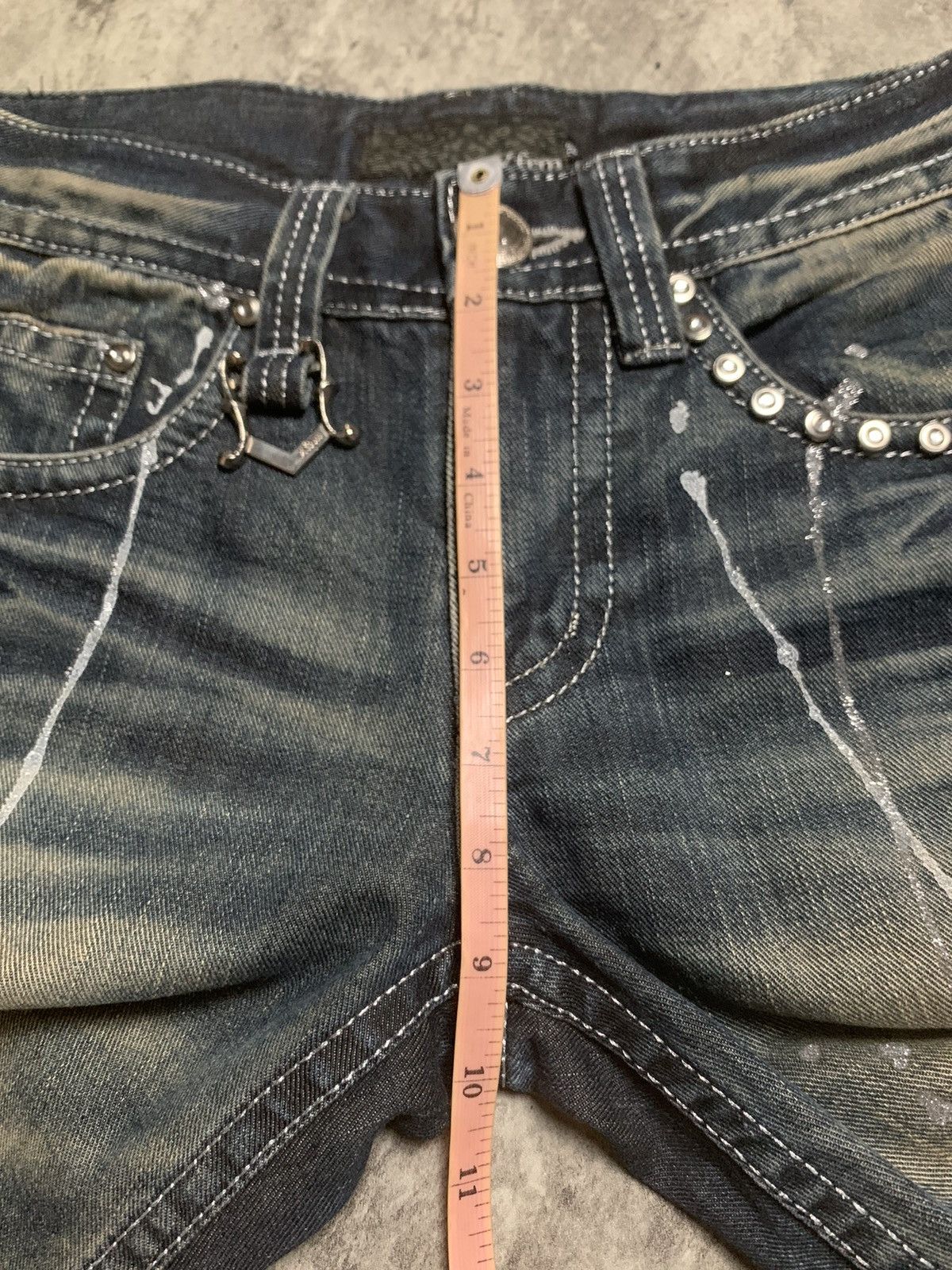 Tornado Mart Y2K Xfrm Studded Splatter Mud Wash Rusty Flare Pants Size US 30 / EU 46 - 19 Thumbnail