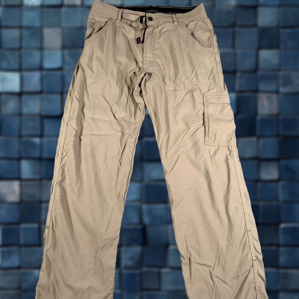 Prana Prana Stretch Zion Pants Mens M 32L Khaki Nylon Spandex Hiking Cargo Outdoor Twill Pants Size US 31 - 1 Thumbnail