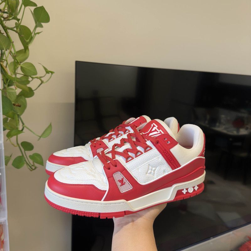 Louis Vuitton Louis Vuitton Red Trainer Fashion Sneakers for Men -2508 Size US 9 / EU 42 - 9 Thumbnail