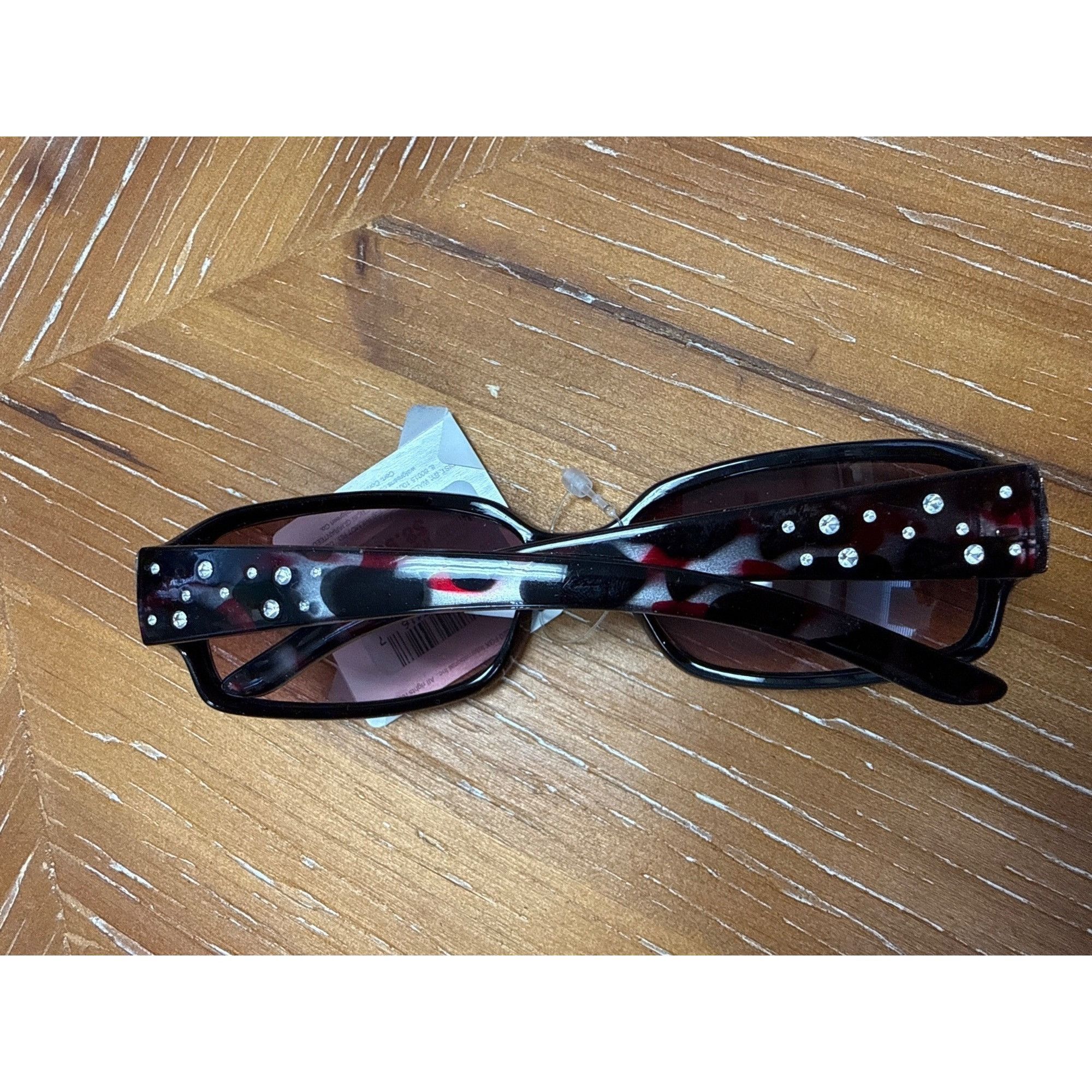 Foster Grant Womens Rhinestone-Accented Sunglasses With Brown Lenses & To Size ONE SIZE - 2 Thumbnail