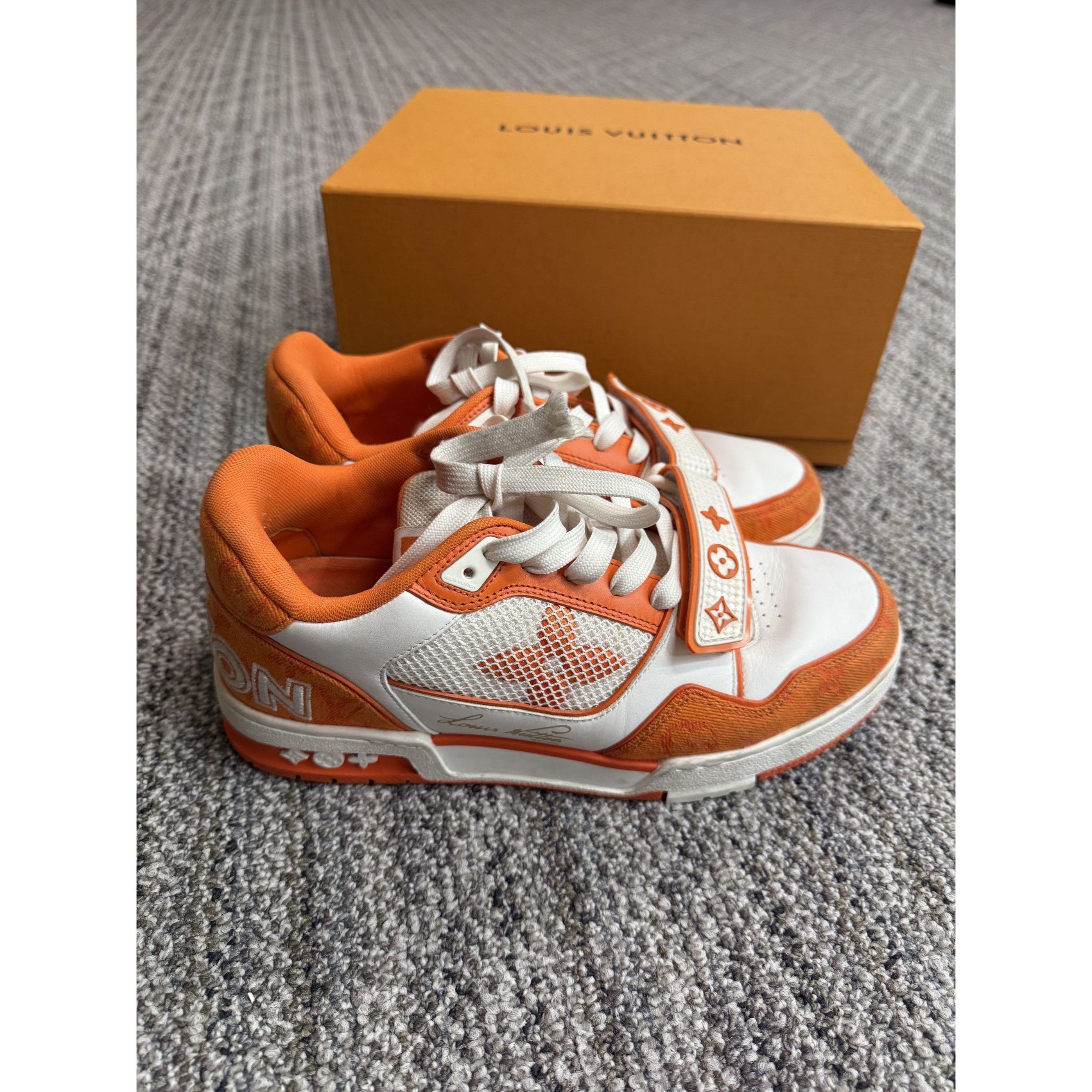 Louis Vuitton Louis Vuitton Orange & White Sneakers Size 5.5 With Box Size US 5.5 / IT 35.5 - 9 Thumbnail